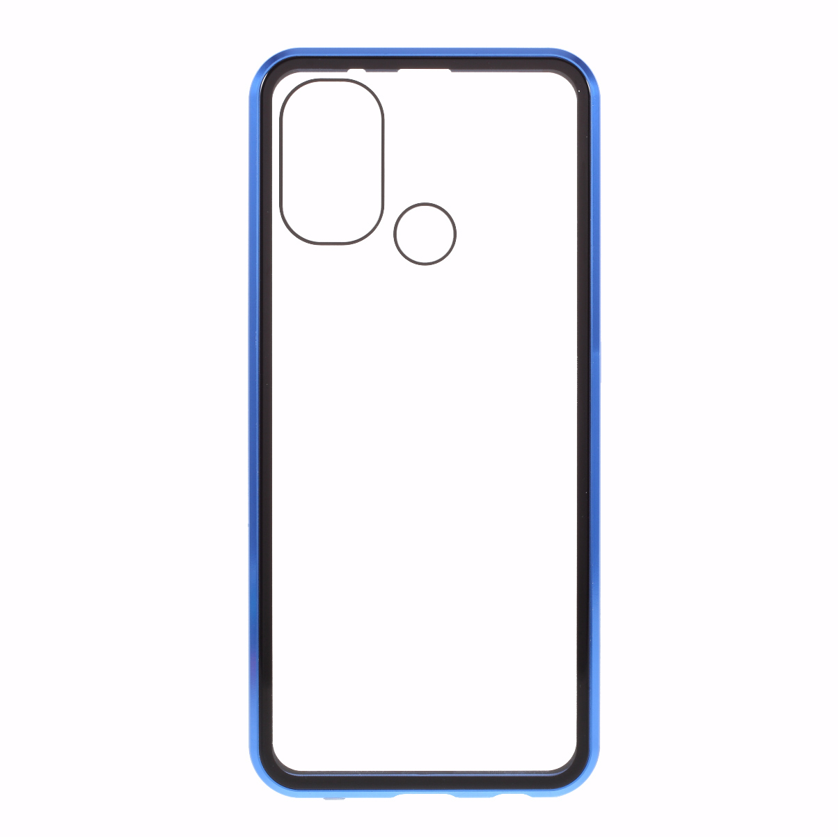 

Magnetic Metallverriegelung Installation + Doppelt Seitlich Gehärteter Glaskasten Für OnePlus Nord N100 - Blau, OnePlus Nord N100