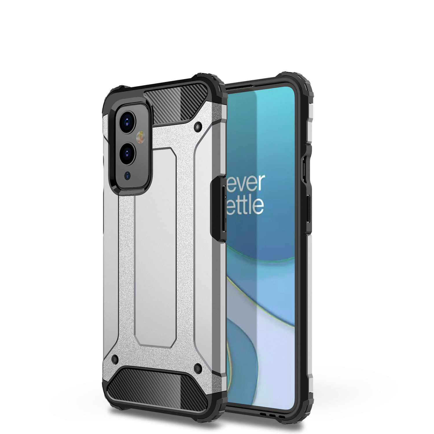 

Armor Guard Plastic + TPU Hybrid Shell Phone Protective Case for OnePlus 9 (EU / US Version) - Silver, OnePlus OnePlus 9
