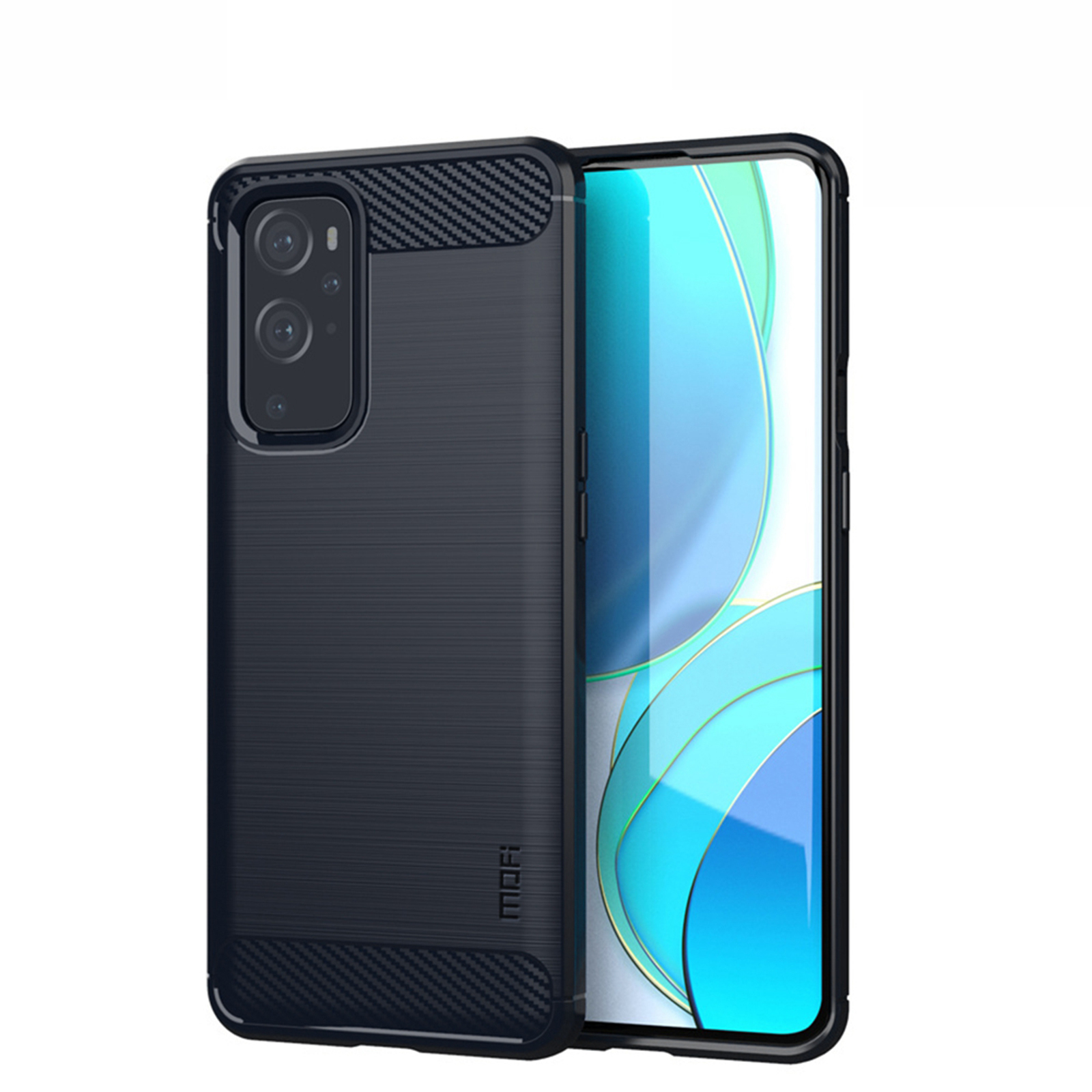 

MOFI Carbonfaser -kieselgel Schützende Weiche TPU -back -hülle Für OnePlus 9 (EU / US Version) - Dunkelblau, OnePlus 9 (EU / US Version)