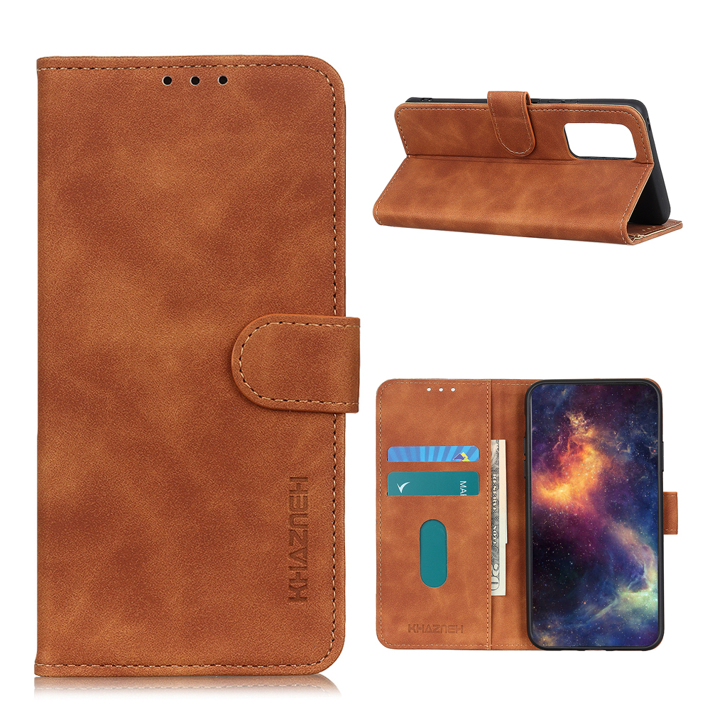 

Khazneh Retro Style Folio Flip Leder Mobiltelefon Brieftaschen -standhülle Für OnePlus 9 Pro - Braun, OnePlus 9 Pro 5G