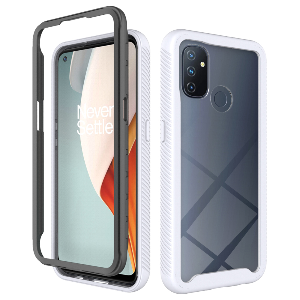 

360-Degree Full Coverage Anti-Drop TPU + PC Hybrid Case for OnePlus Nord N100 - White