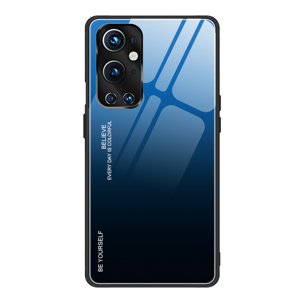 

TPU -rahmenkoffer Für OnePlus 9 Pro Falbitärer Glasabdeckung TPU -rahmen - Blau Schwarz, OnePlus 9 Pro 5G