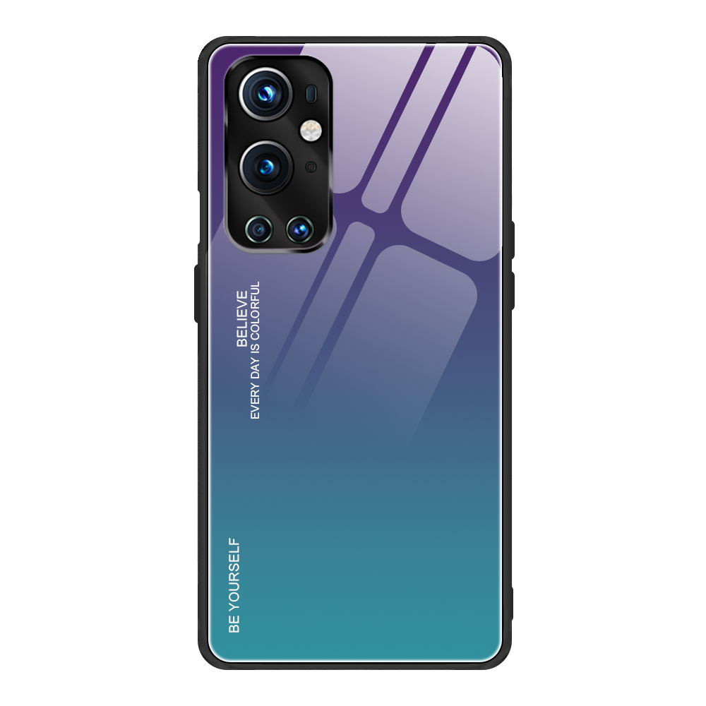 

TPU -rahmenkoffer Für OnePlus 9 Pro Falbitärer Glasabdeckung TPU -rahmen - Lila-blau, OnePlus 9 Pro 5G