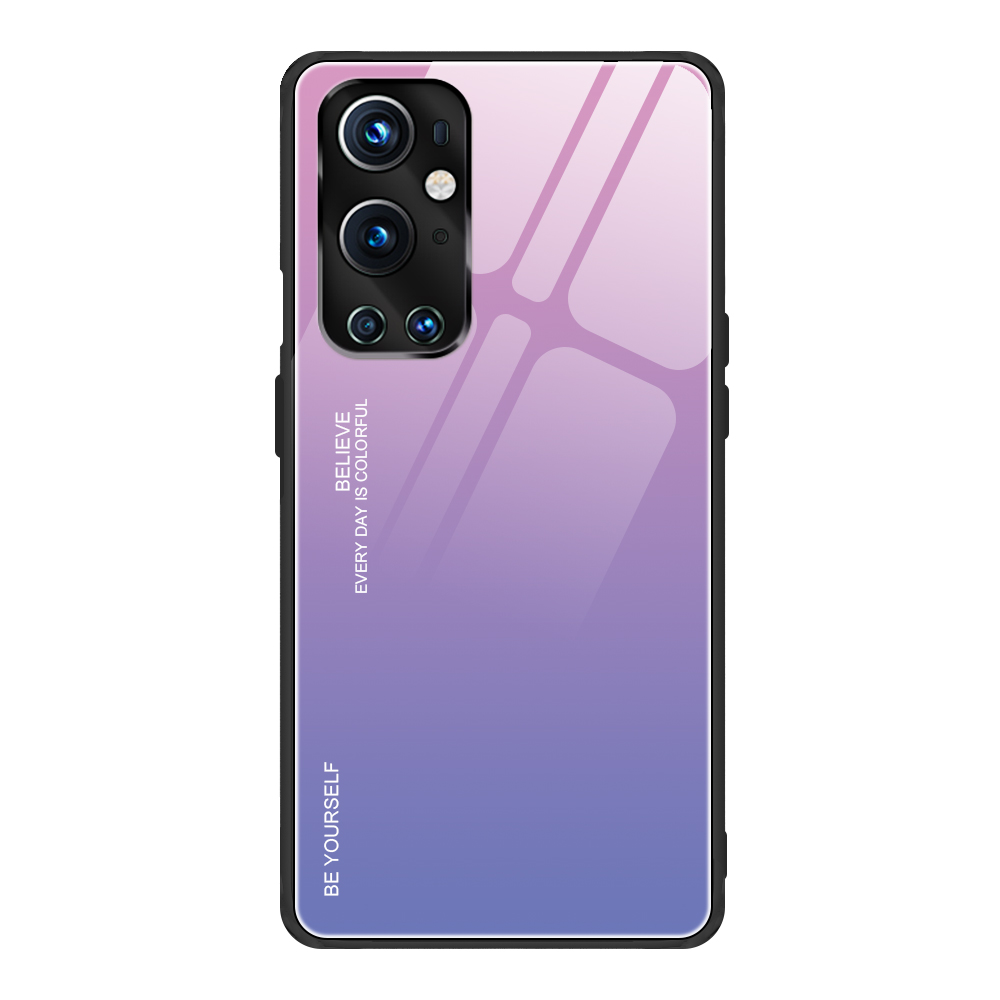 

TPU -rahmenkoffer Für OnePlus 9 Pro Falbitärer Glasabdeckung TPU -rahmen - Pink Lila, OnePlus 9 Pro 5G