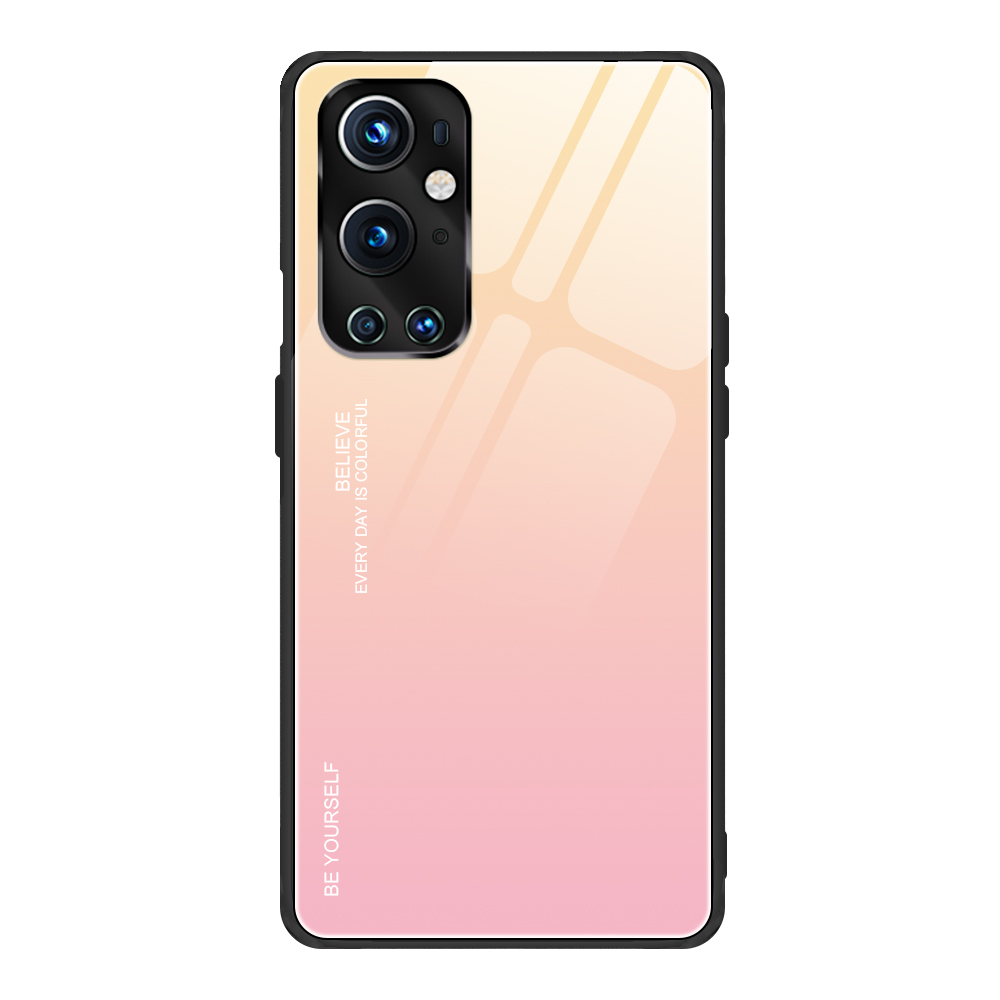 

TPU -rahmenkoffer Für OnePlus 9 Pro Falbitärer Glasabdeckung TPU -rahmen - Gold/Pink, OnePlus 9 Pro 5G