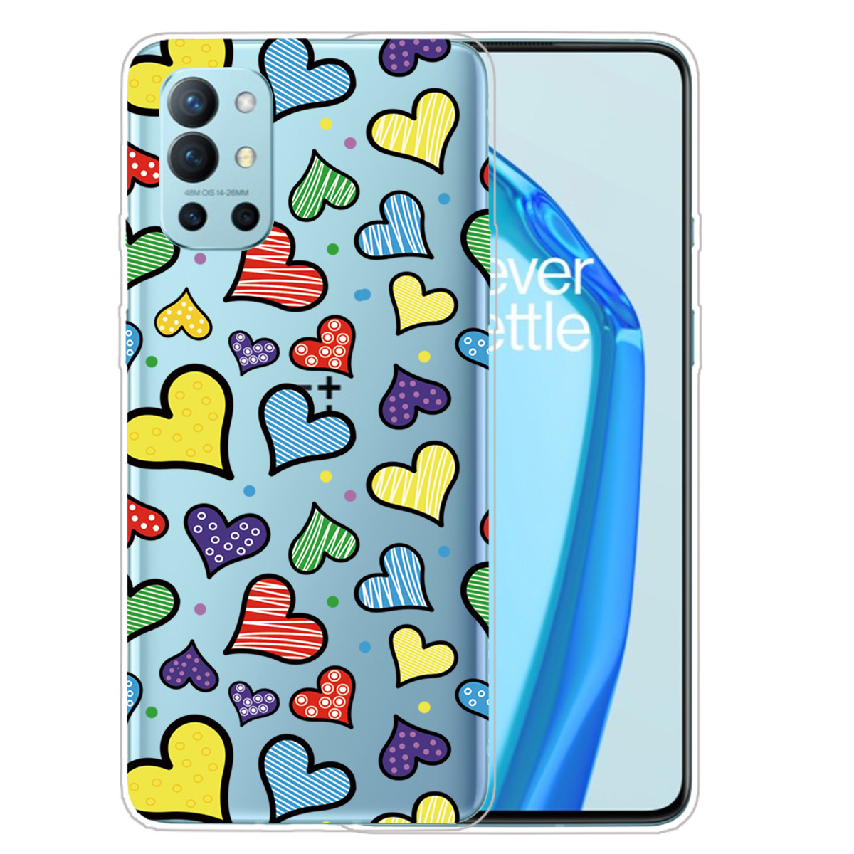 

IMD -verarbeitungsmuster Drucktpu -shell -fall Für OnePlus 9r - Farbenfrohe Herzen, OnePlus 9R