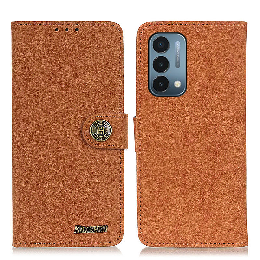 

Khazhen Vintage Ligne de Couture Conception du Portefeuille en Cuir Divisé du Portefeuille du Support Pour le Boîtier de Téléphone Pour OnePlus Nord N200 5G - Brun, Nokia Nokia 5.4