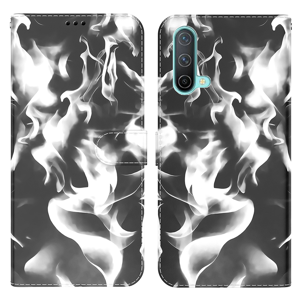 

Nebelmuster Druckschockresistenter Leder Brieftasche Schutzstandschale Für OnePlus Nord CE 5G - Schwarz, OnePlus Nord CE 5G