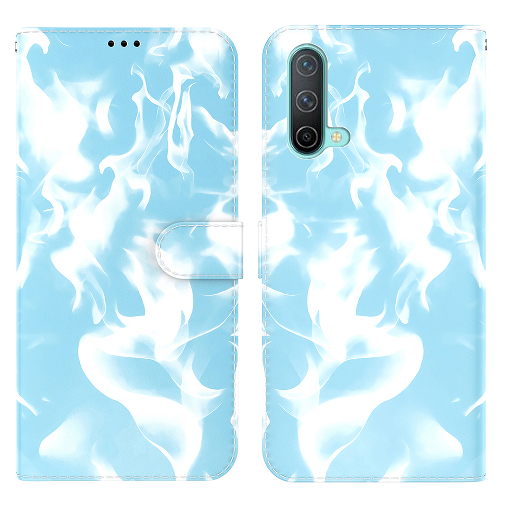 

Nebelmuster Druckschockresistenter Leder Brieftasche Schutzstandschale Für OnePlus Nord CE 5G - Blau, OnePlus Nord CE 5G