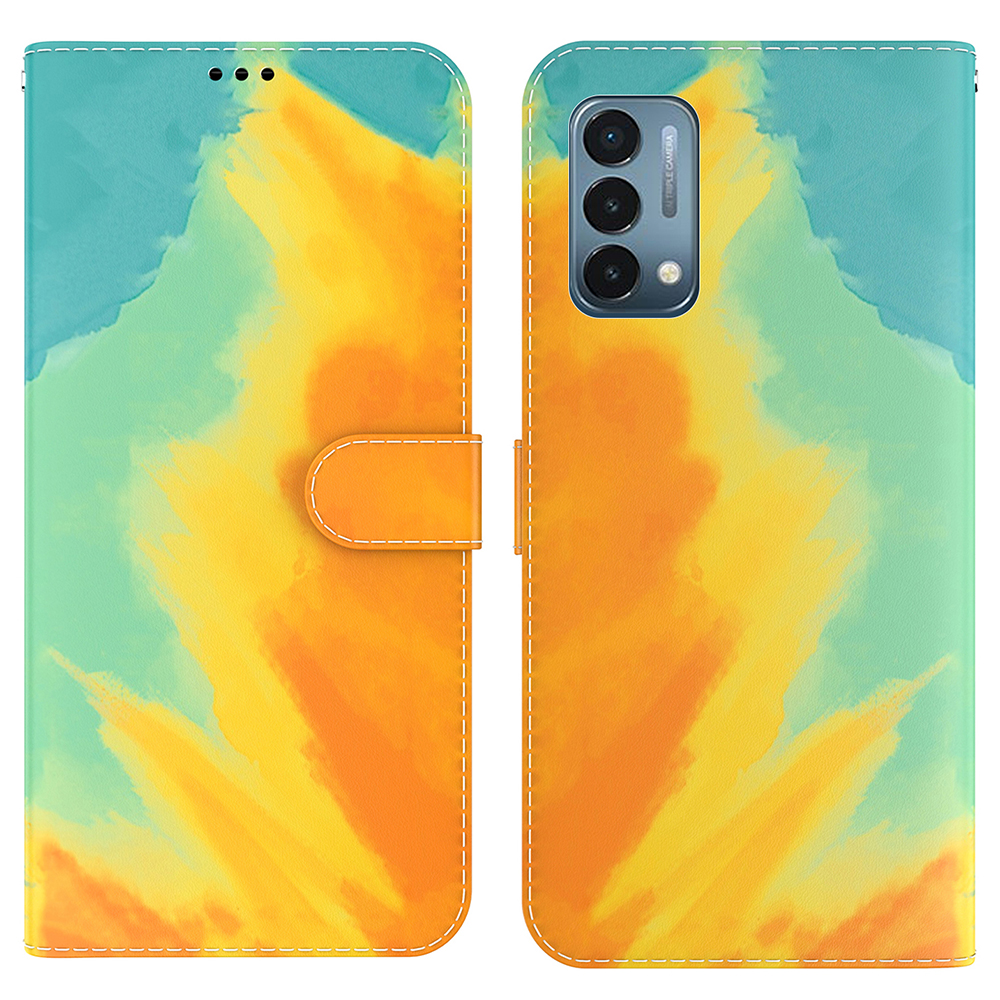 

Aquarellmusterdesign Multi-Winkel-Ansicht Folio-Stand-PU-Leder-Geldbörsenabdeckung Mit Magnetischem Verschluss Für OnePlus Nord N200 5G - Herbstgelb, OnePlus Nord N200 5G