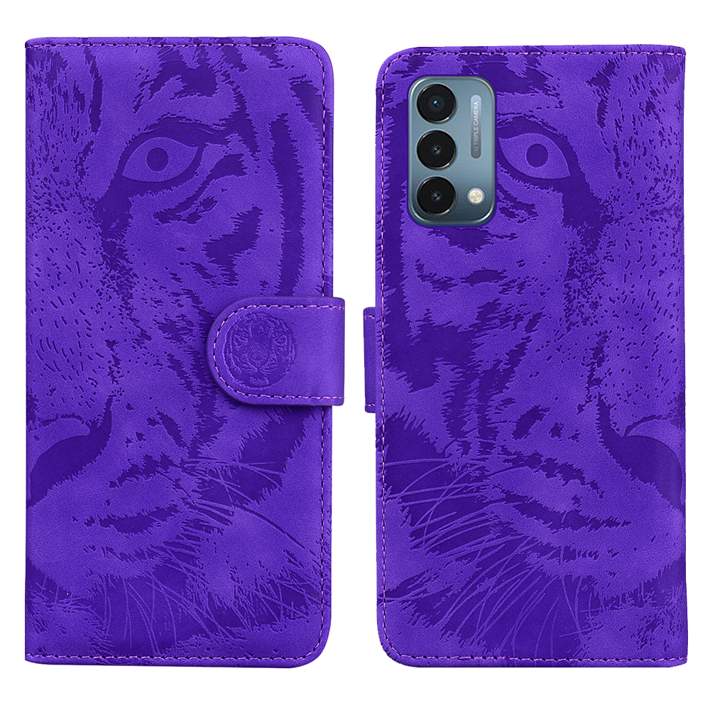 

Pure Color Tiger Impressum Muster Leder Telefon Fall Für OnePlus Nord N200 5G - Lila, OnePlus Nord N200 5G