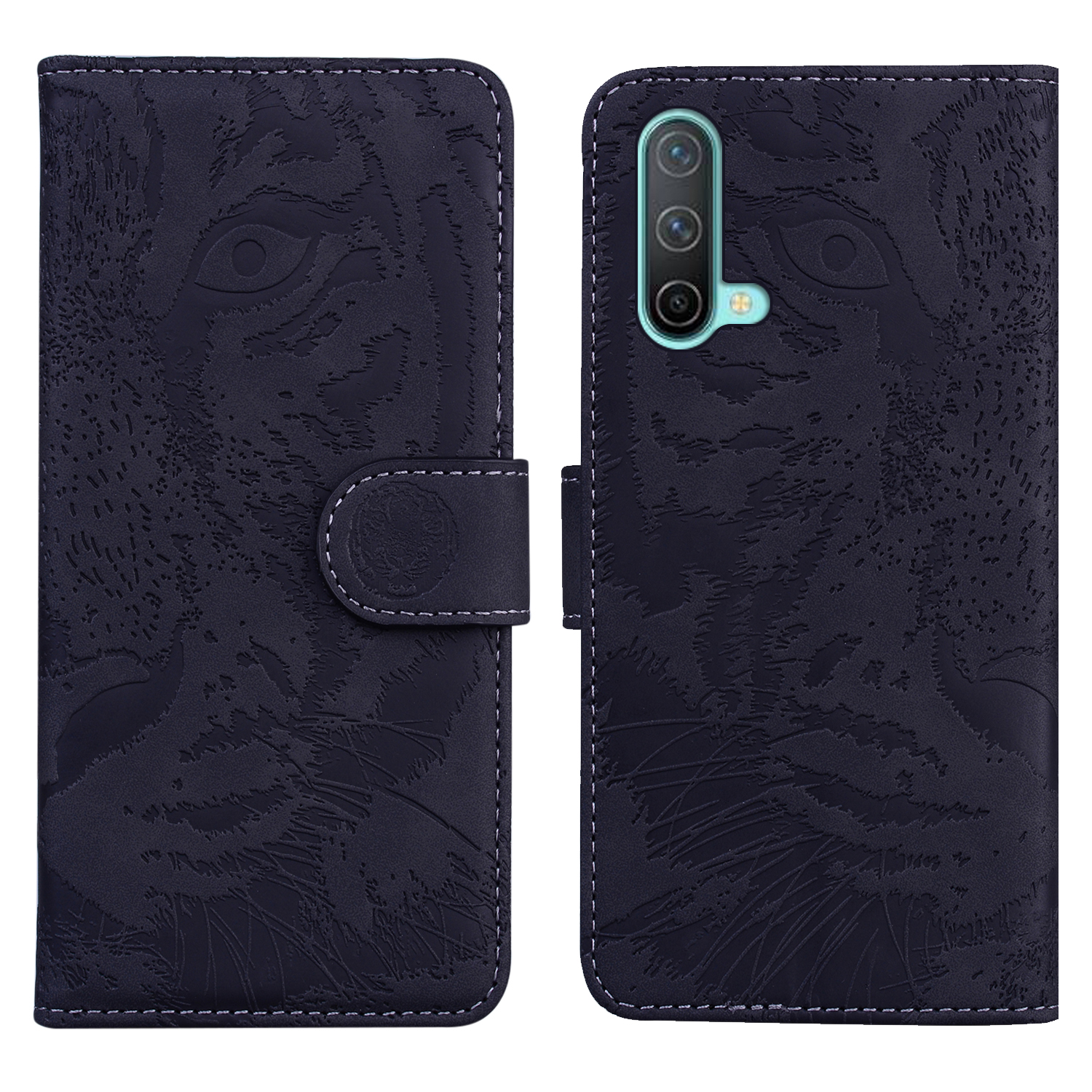 

Pure Color Tiger Impressum Muster Anti-Drop Ledertelefonkasten Für OnePlus Nord Ce 5g - Schwarz, OnePlus Nord CE 5G