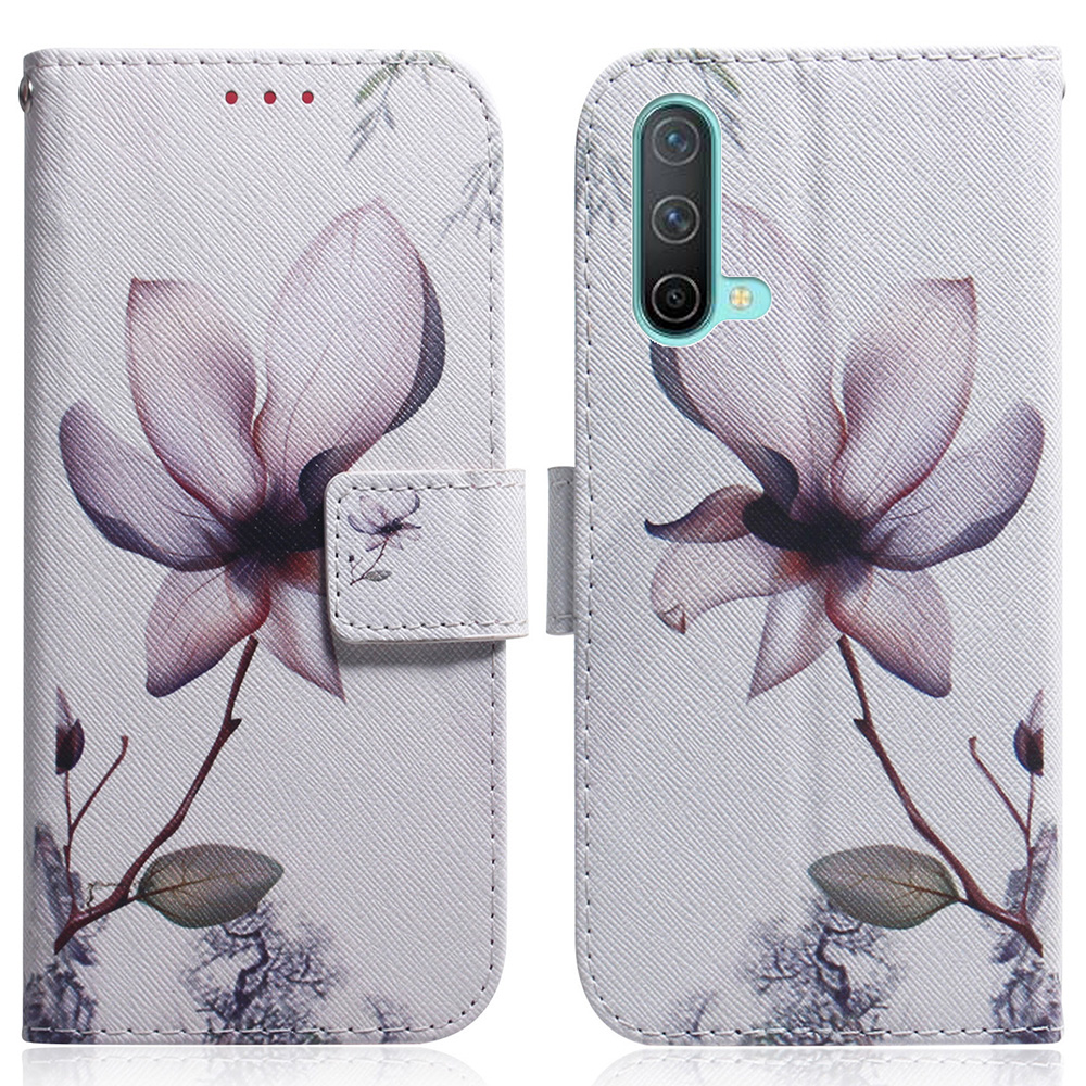 

Musterdruck PU Leder Vollschützer Brieftaschenstand Telefon Hülle Für OnePlus Nord CE 5G - Blume, OnePlus Nord CE 5G
