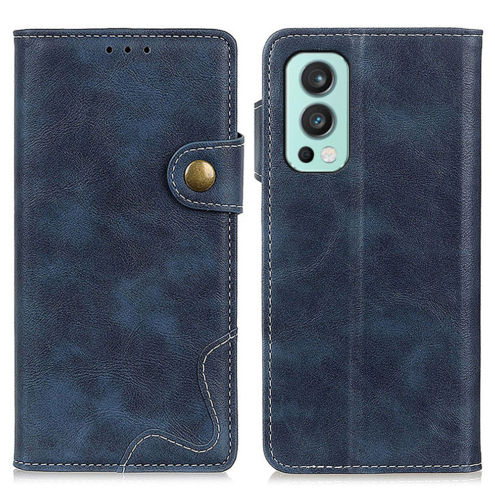 

S-förmige Strukturierte Brieftasche Design Leder Telefonhülle Für OnePlus Nord 2 5g - Blau, OnePlus Nord 2 5G
