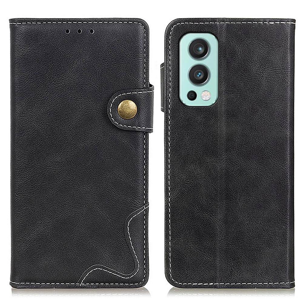 

S-förmige Strukturierte Brieftasche Design Leder Telefonhülle Für OnePlus Nord 2 5g - Schwarz, OnePlus Nord 2 5G