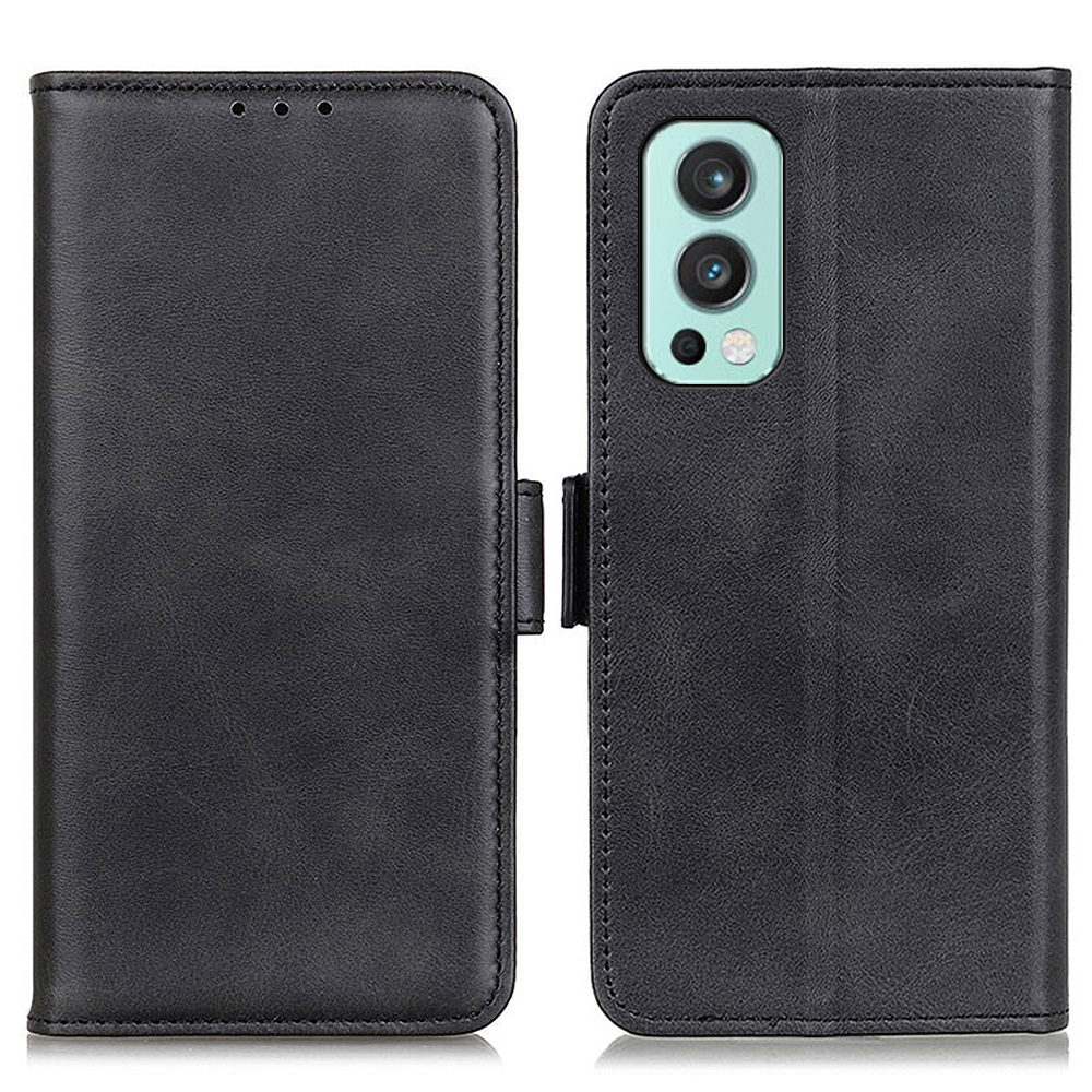 

Magnetischer Doppelverschluss Brieftasche Lederstand Hülle Hülle Für OnePlus Nord 2 5g - Schwarz, OnePlus Nord 2 5G