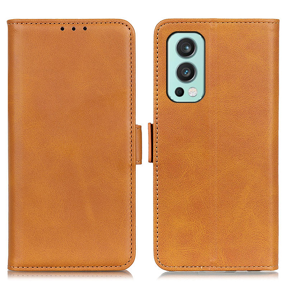 

Magnetischer Doppelverschluss Brieftasche Lederstand Hülle Hülle Für OnePlus Nord 2 5g - Braun, OnePlus Nord 2 5G