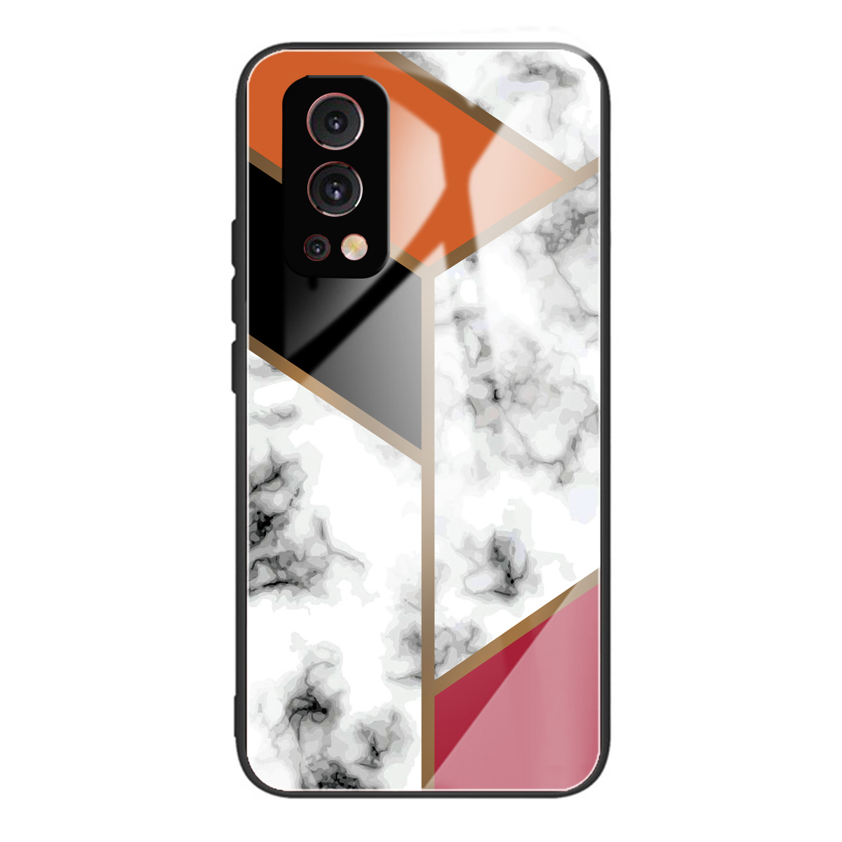 

Temperiertes Glas + Weiche TPU -muster Druckhybrid Telefonschutzhülle Für OnePlus Nord 2 5g - Stil B, OnePlus Nord 2 5G