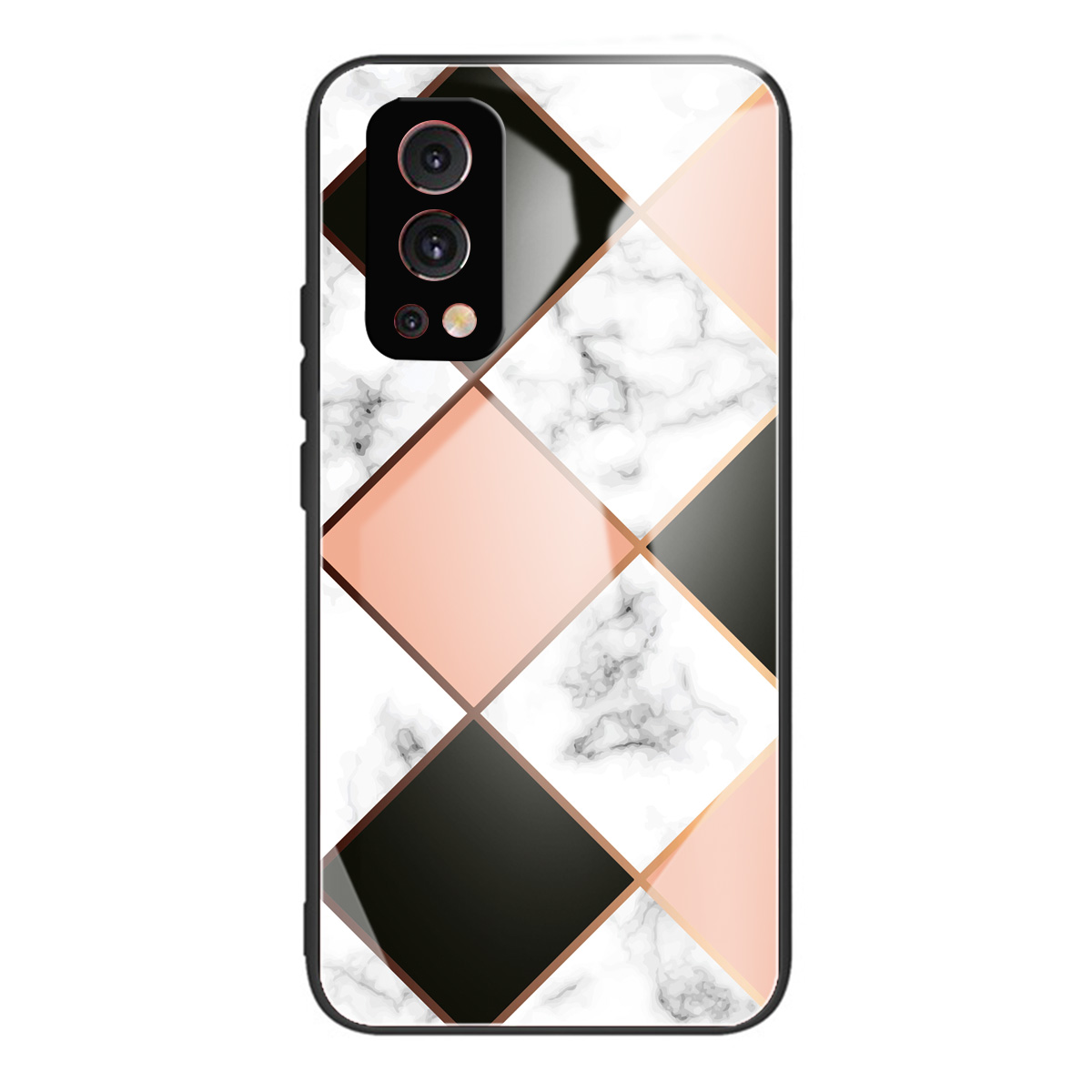 

Temperiertes Glas + Weiche TPU -muster Druckhybrid Telefonschutzhülle Für OnePlus Nord 2 5g - Stil K, OnePlus Nord 2 5G