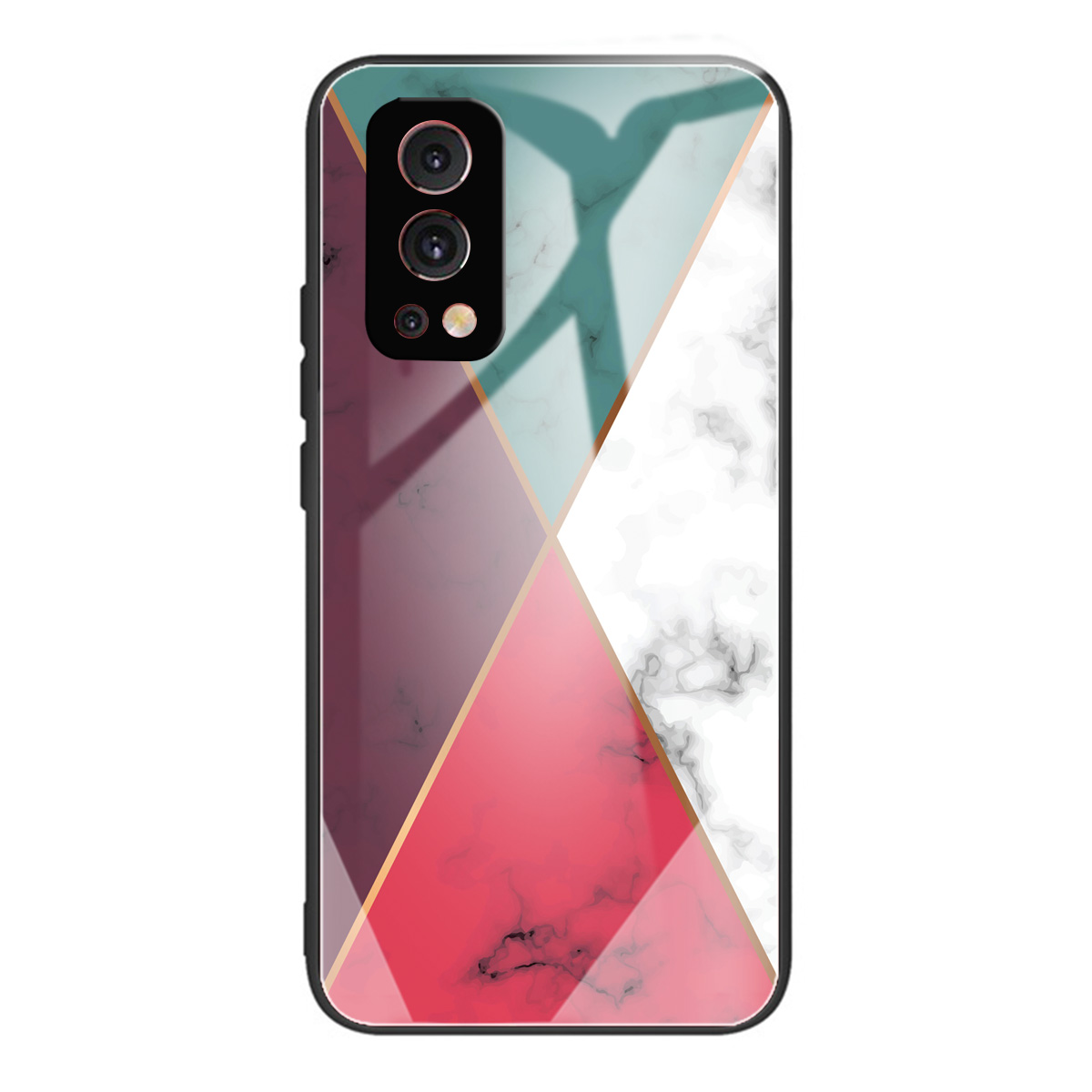 

Temperiertes Glas + Weiche TPU -muster Druckhybrid Telefonschutzhülle Für OnePlus Nord 2 5g - Stil M, OnePlus Nord 2 5G