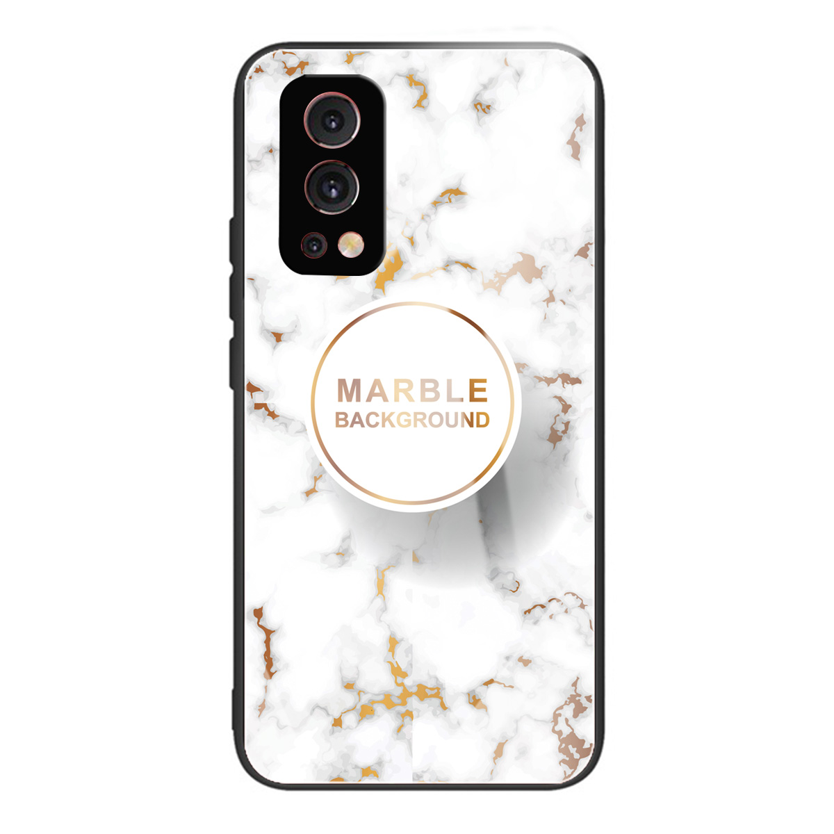 

Temperiertes Glas + Weiche TPU -muster Druckhybrid Telefonschutzhülle Für OnePlus Nord 2 5g - Stil Q, OnePlus Nord 2 5G