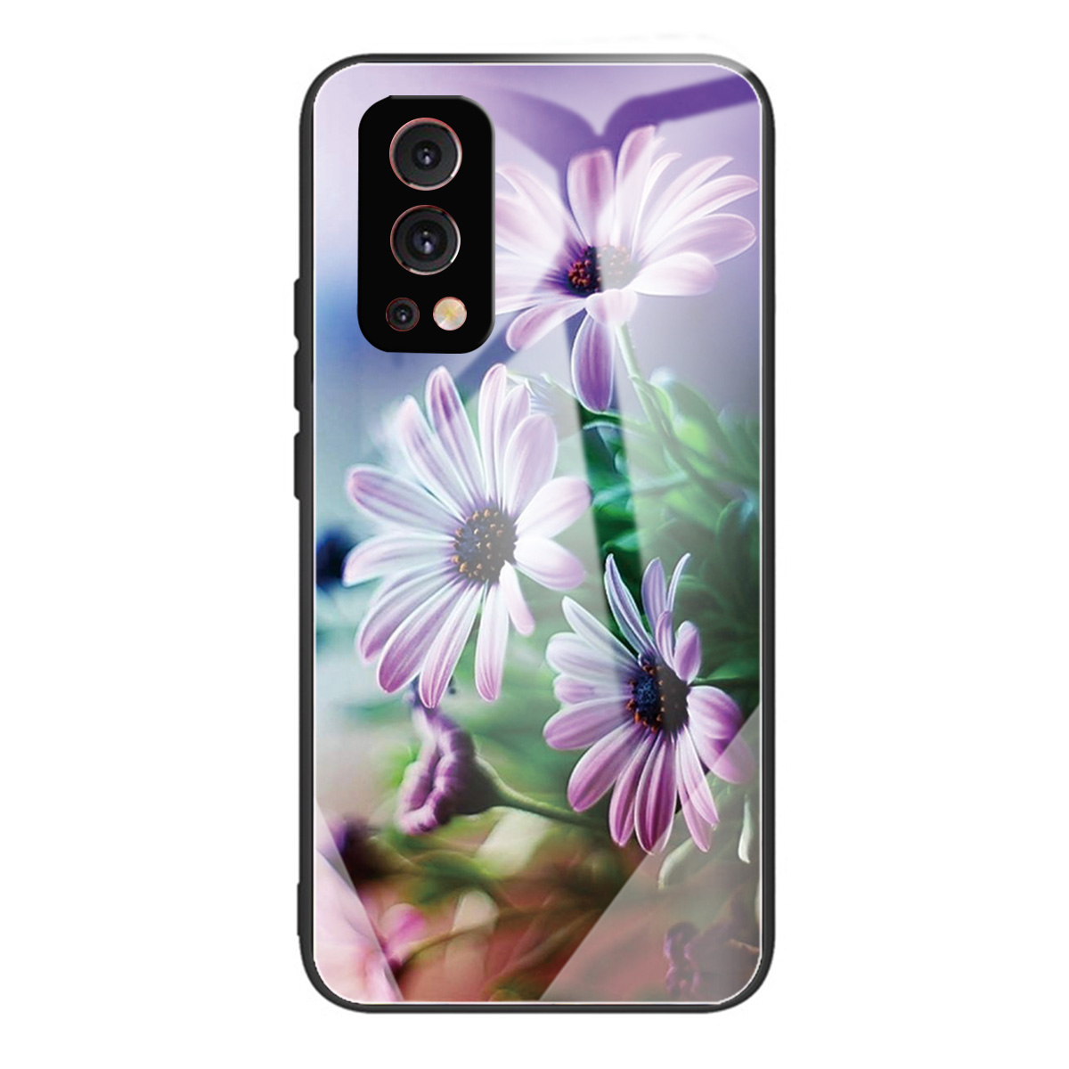 

Drop-sof-muster-druckglas + Tpu-kombination Hybrid-abdeckung Für OnePlus Nord 2 5g - Blumen, OnePlus Nord 2 5G