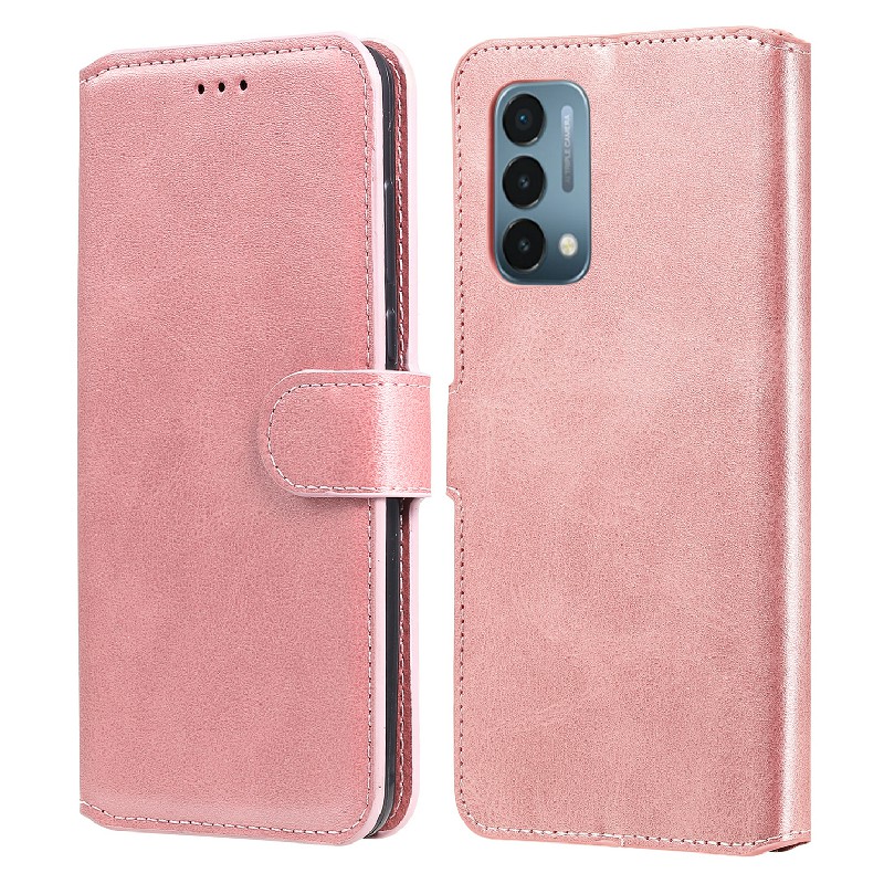 

Staubsichere Brieftasche Stand Flip Leder Telefon Fall Für OnePlus Nord N200 5G - Rosengold., OnePlus Nord N200 5G