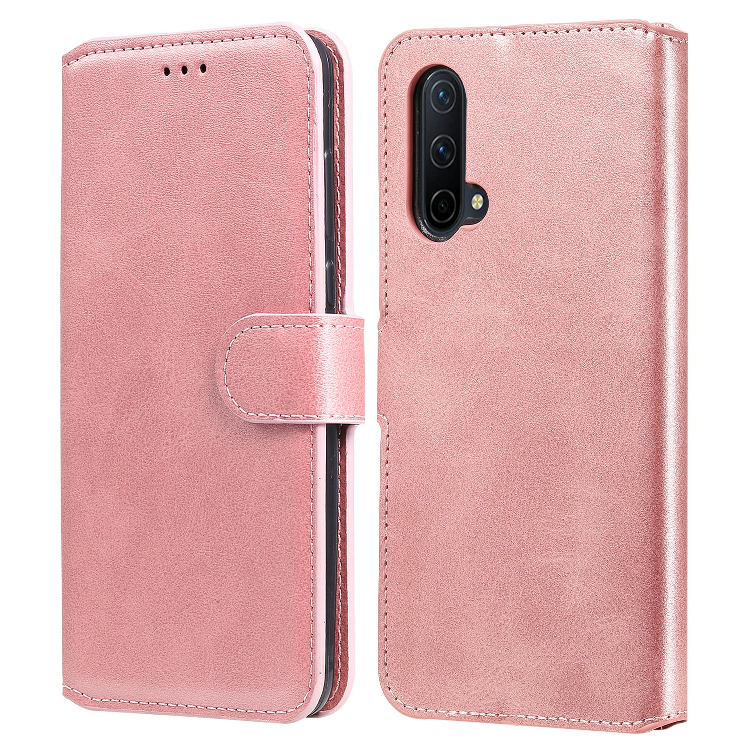 

Anti-Scratch-Leder-Brieftasche Telefonkasten Mit Ständer Für OnePlus Nord Ce 5g - Rosengold., OnePlus Nord CE 5G