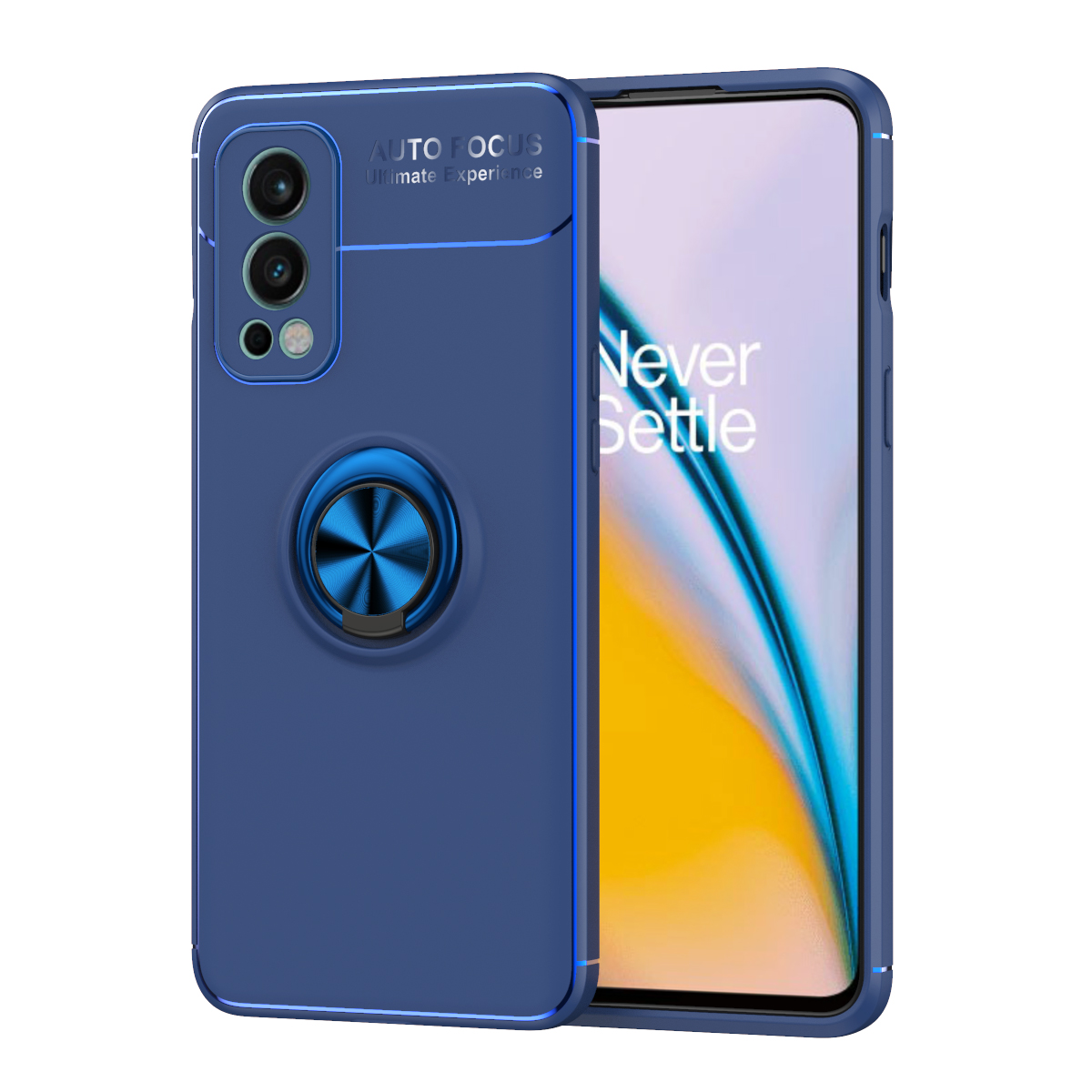 

Metallringhalter Kickstand -stütze Magnetauto Mount Weiches TPU -schutzhülle Für OnePlus Nord 2 5g - Blau, OnePlus Nord 2 5G