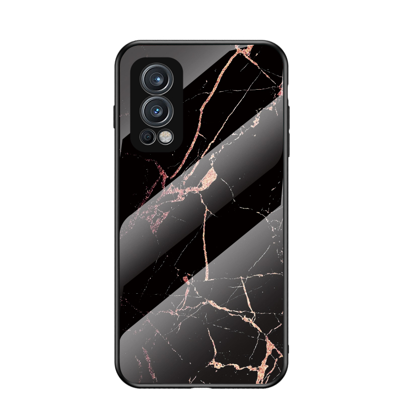 

Marmordesign Ultra Slim Dünn Stylish Tempered Glass Protective Phone Hülle Für OnePlus OnePlus Nord 2 5g - Goldener Schwarzer Marmor, OnePlus Nord 2 5G