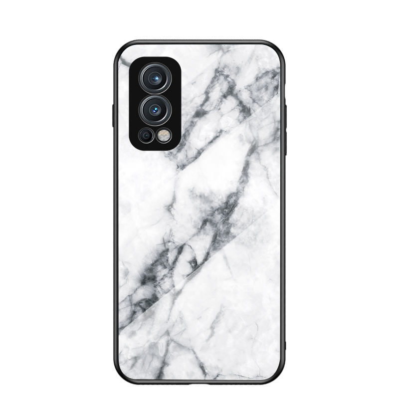 

Marmordesign Ultra Slim Dünn Stylish Tempered Glass Protective Phone Hülle Für OnePlus OnePlus Nord 2 5g - Weisser Marmor, OnePlus Nord 2 5G