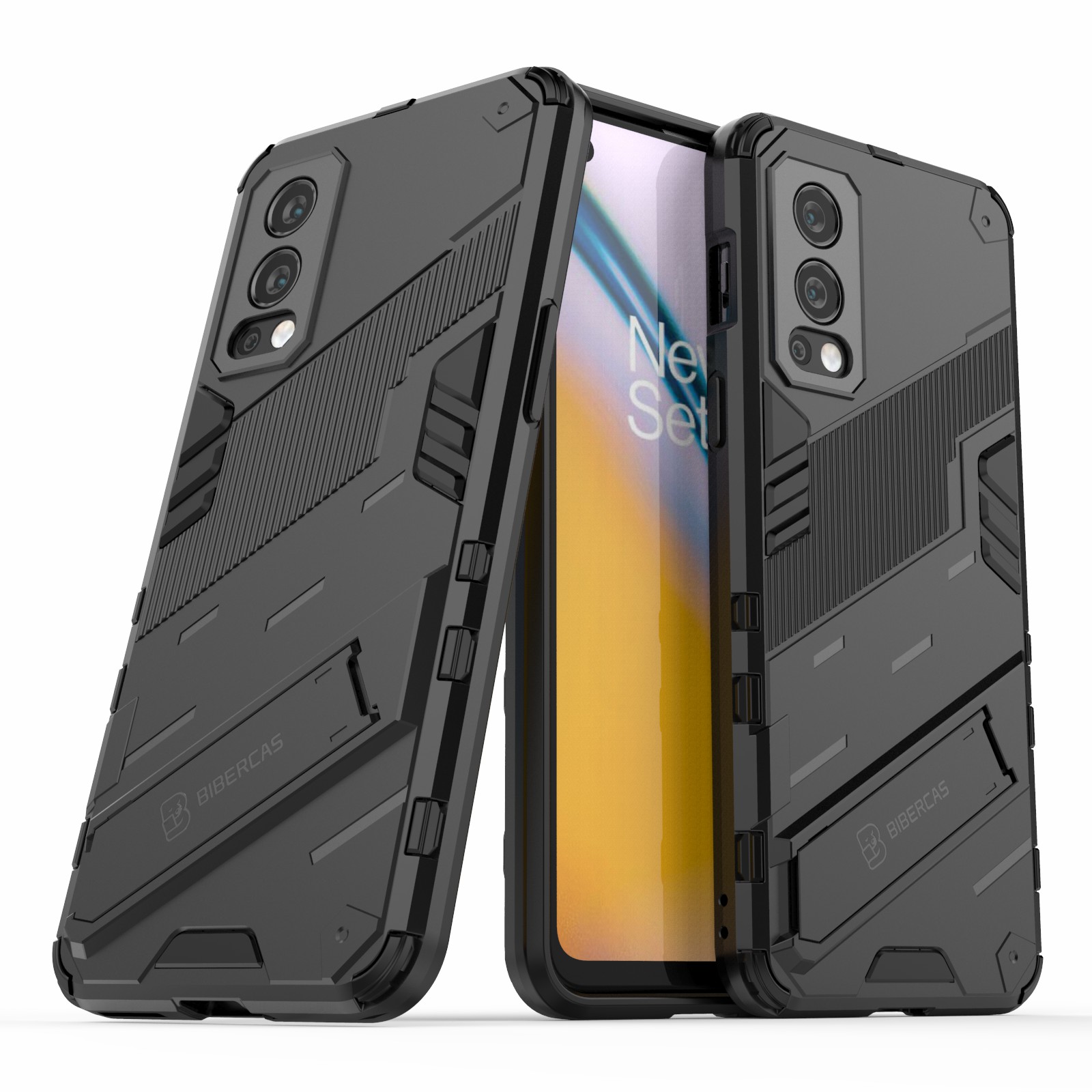 

Ganzkörperschutz Slim Hard PC + Soft Tpu-abdeckung Mit Kickstand Für OnePlus Nord 2 5g - Schwarz, OnePlus Nord 2 5G