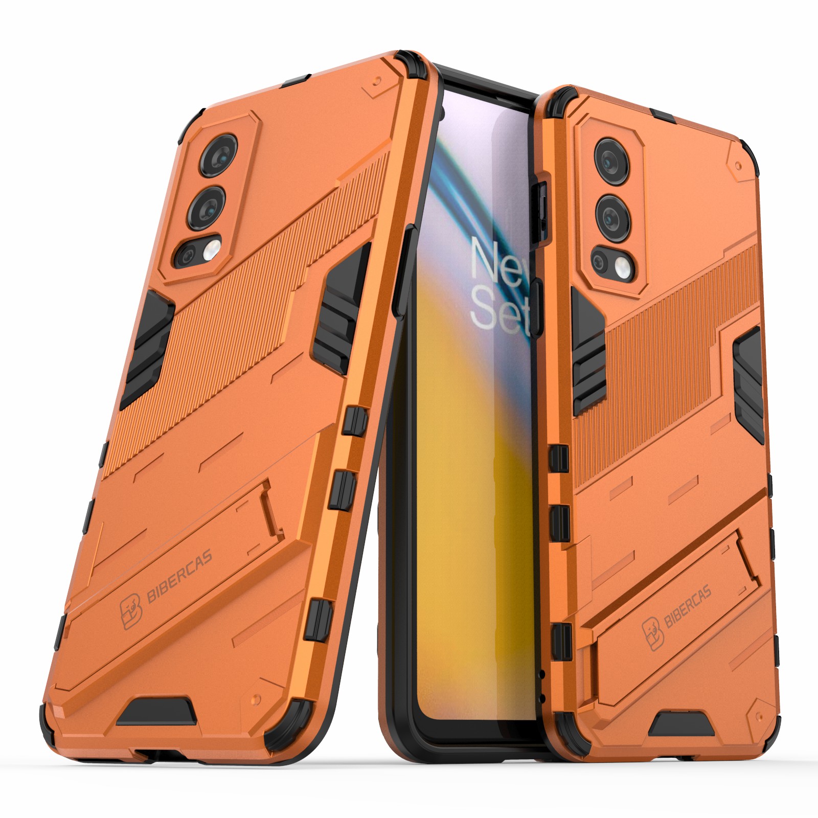 

Ganzkörperschutz Slim Hard PC + Soft Tpu-abdeckung Mit Kickstand Für OnePlus Nord 2 5g - Orange, OnePlus Nord 2 5G