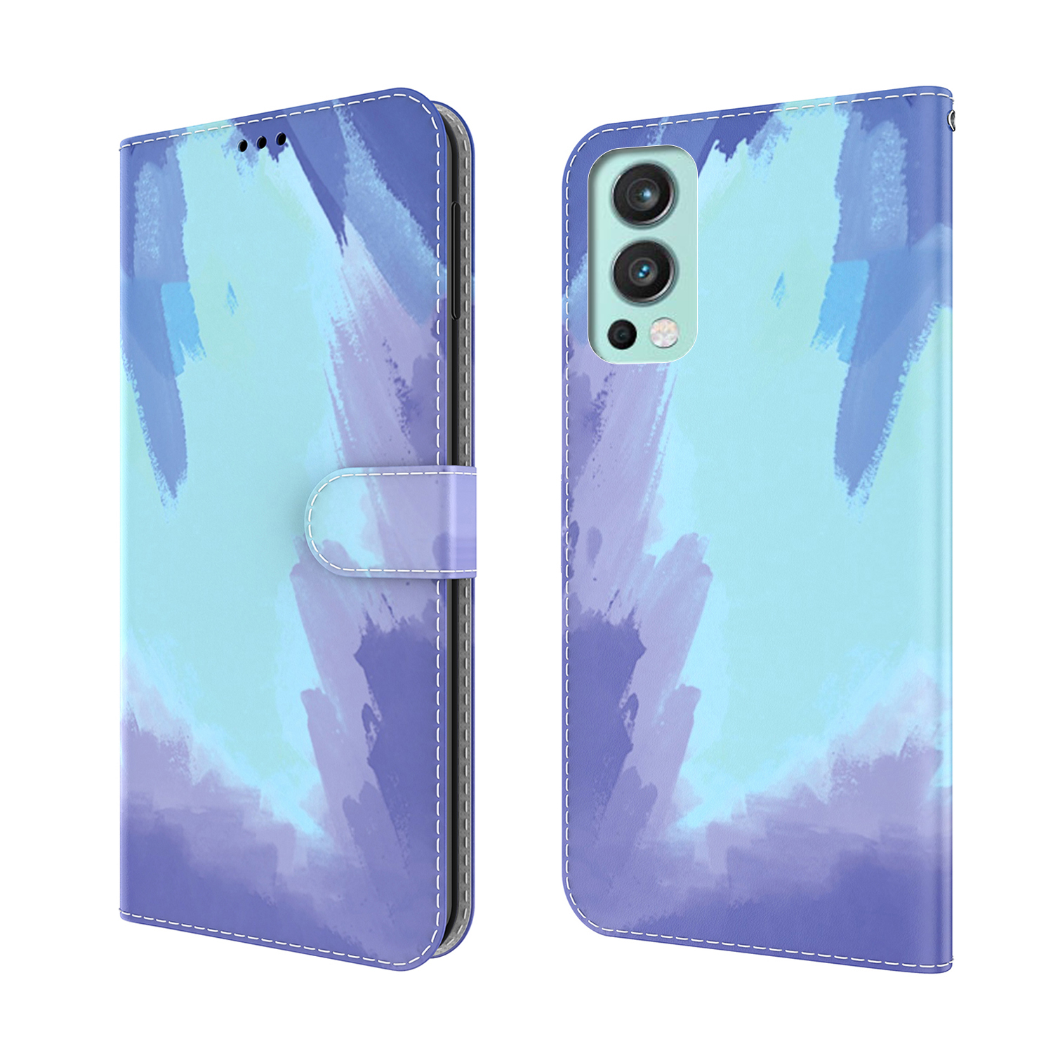

Modèle Aquarelle PU Portefeuille De Portefeuille En Cuir PU-OPENCE Avec Support De Visualisation Pour Oneplus Nord 2 5G - Neige De L'hiver, OnePlus OnePlus Nord 2 5G