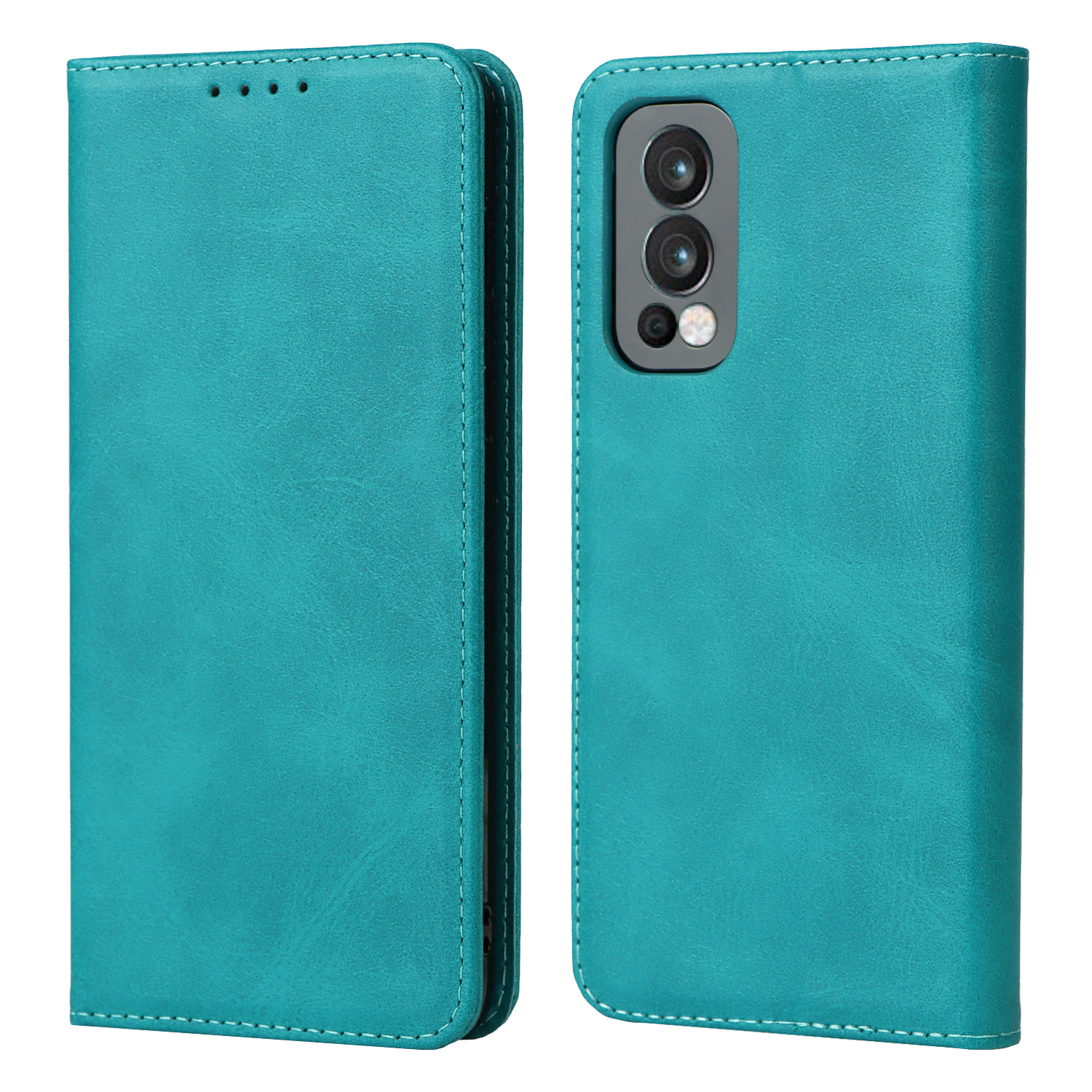 

Étui de Support en Cuir de Conception de Portefeuille Aimon Aimon Auto-auto-auto-auto-résistant Pour OnePlus Nord 2 5G - Bleu Ciel