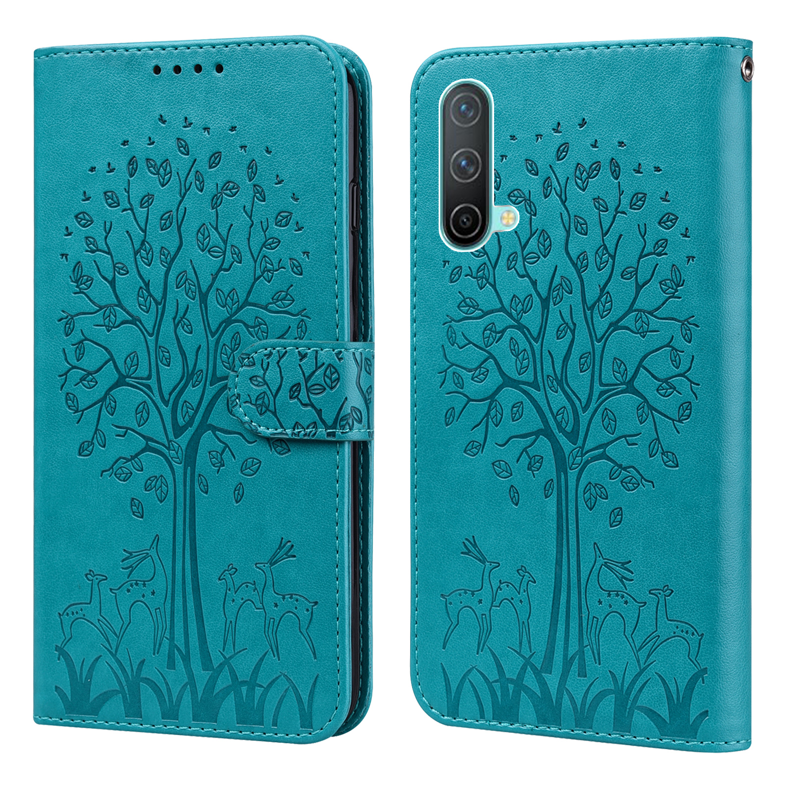 

Imprinted Tree Deer Full Protection PU Leather Phone Stand Cover Wallet Case for OnePlus Nord CE 5G - Blue, OnePlus OnePlus Nord CE 5G