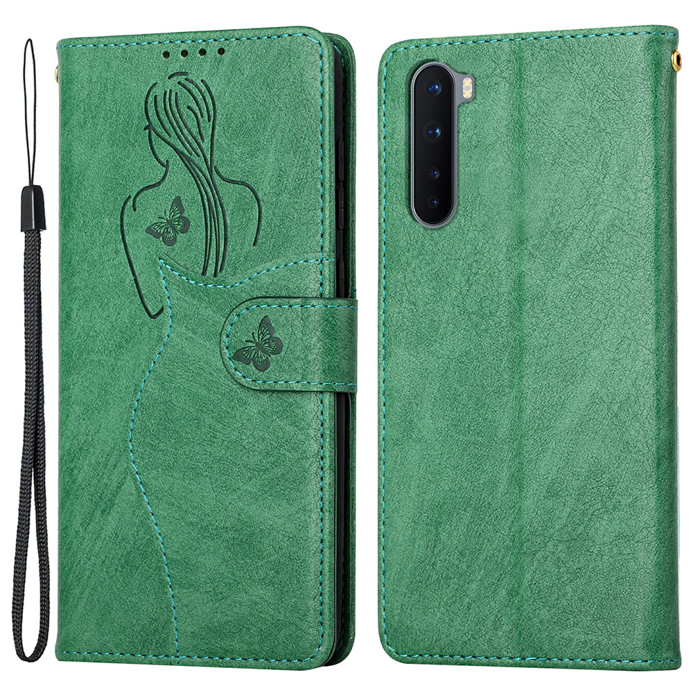 

Modèle De Fille Anti-rayures Modèle D'empreinte De Portefeuille En Cuir Flip Cas De Support Avec Fermeture Magnétique Et Sangle De Poignet Pour Oneplus Nord - Vert, OnePlus OnePlus Nord