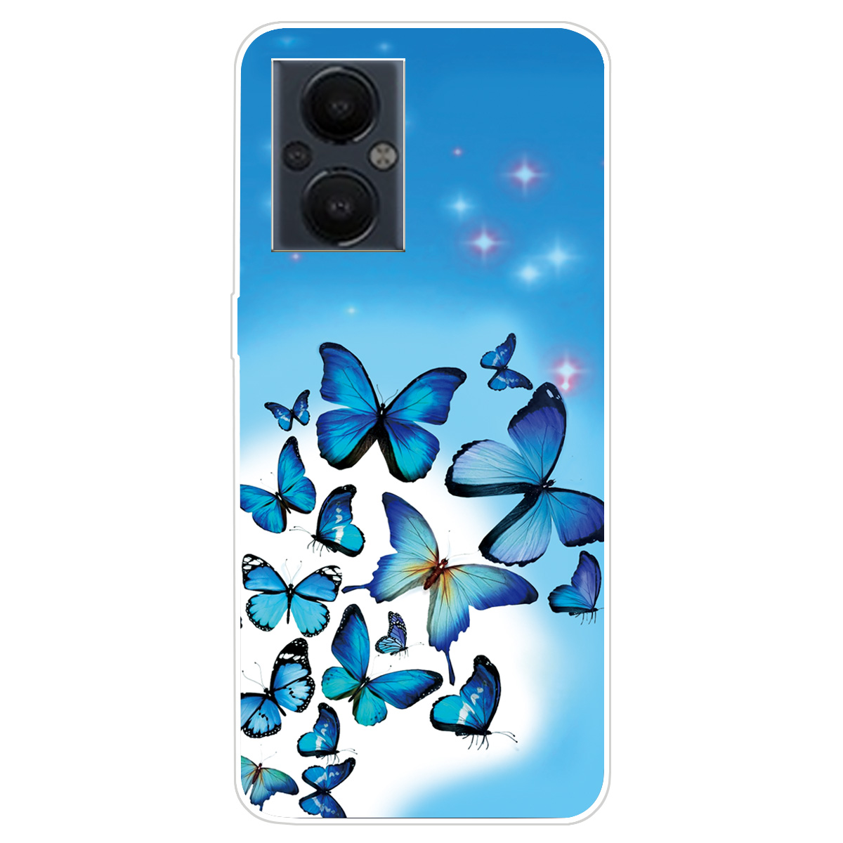 

Flexible TPU Leichte Dünne Anti-gelbe Musterdruckdrucken Mobilfunkkoffer Für OnePlus Nord N20 5G - Blaue Schmetterlinge, OnePlus Nord N20 5G