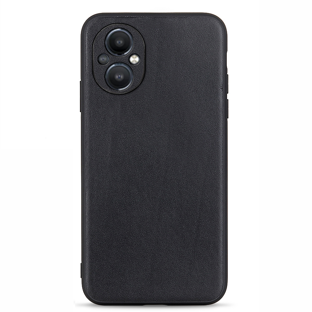 

Strukturierte Echtes Leder Beschichtete Harte PC + Weiche TPU-Telefon-Hülle Für OnePlus NORD N20 5G - Schwarz, OnePlus Nord N20 5G