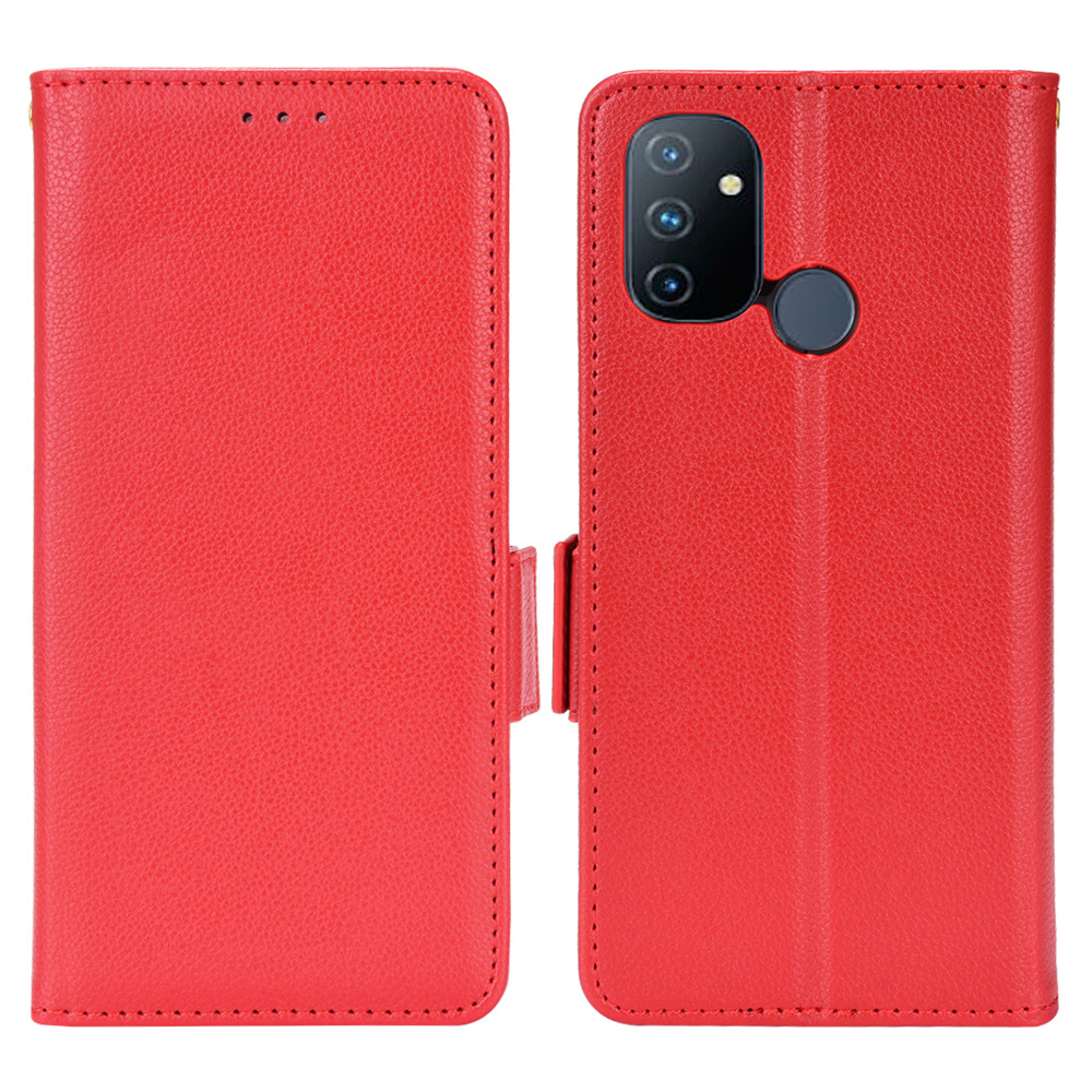 

Litchi Textur PU Leder Gesamtschutzschutzbestand Brieftaschenhülle Für OnePlus Nord N100 - Rot, OnePlus Nord N100