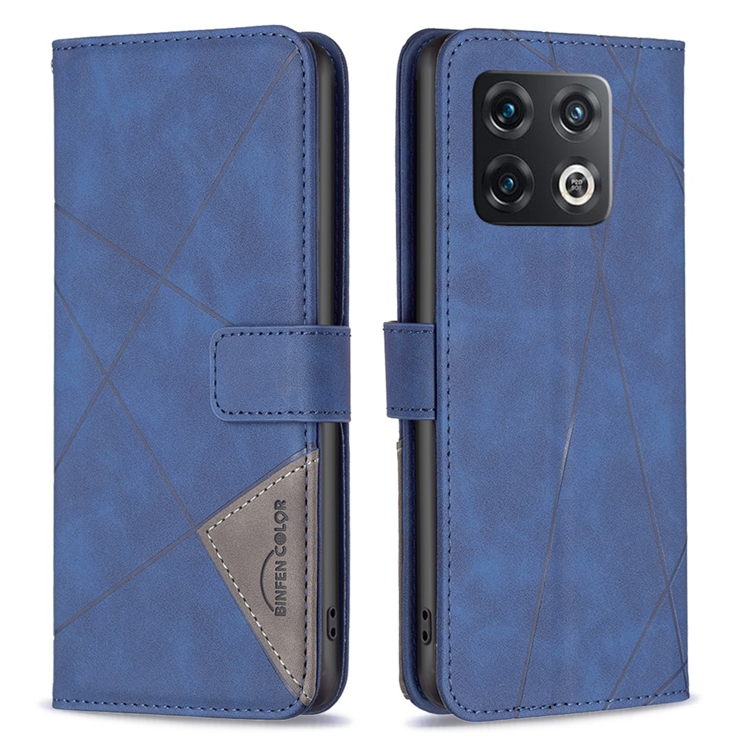 

Binfen Color Bf-sprudelmuster Serie-2 Für OnePlus 10 Pro 5G PU Leder Flip Phone Case 05 Geometrische Geprägte Folio-ständer Magnetschale - Blau, OnePlus 10 Pro 5G