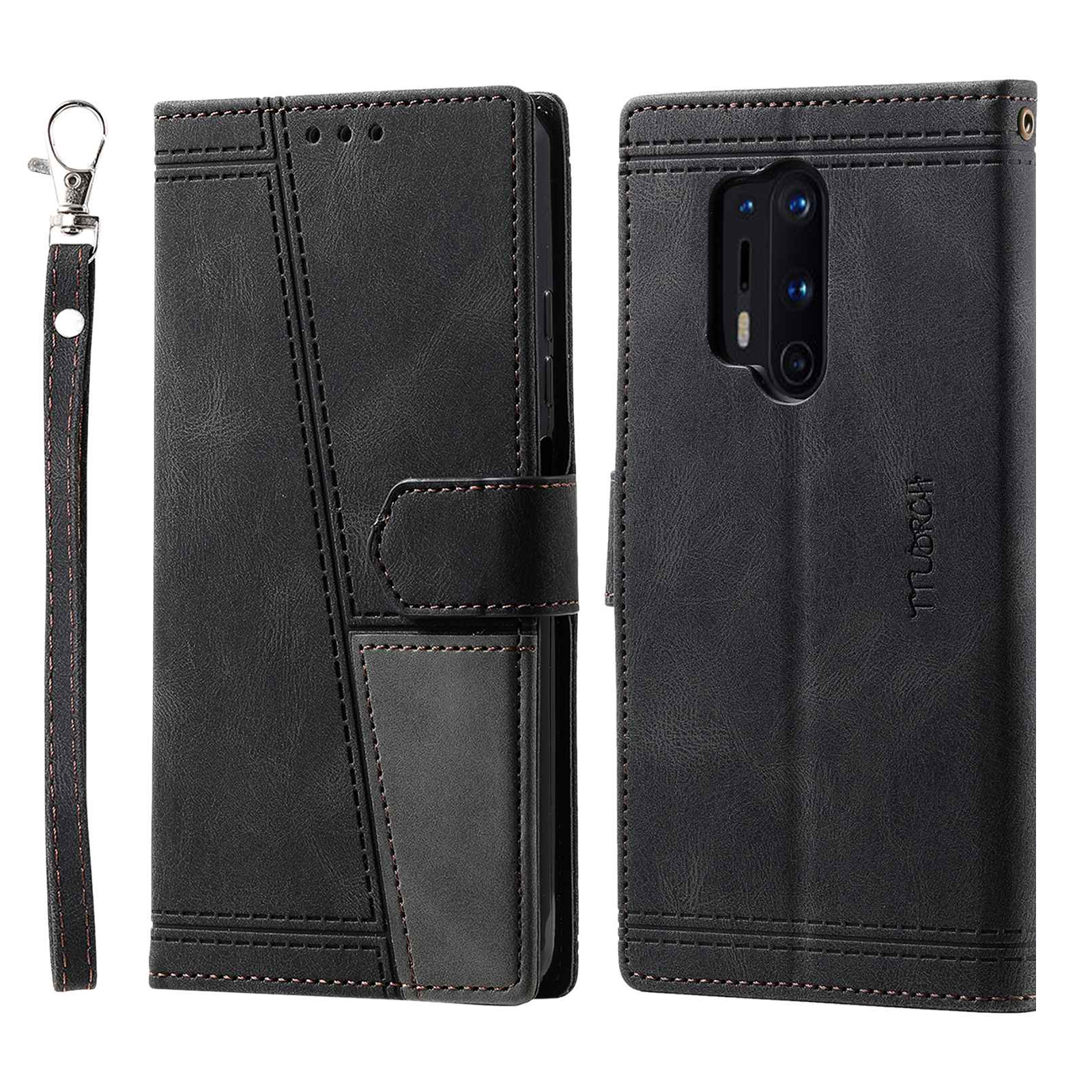 

Ttudrch 004 Für OnePlus 8 Pro Splicing Design Skin-touch-telefon-brieftasche Hülle RFID Blockierende Pu-lederschutzabdeckung - Schwarz, OnePlus 8 Pro