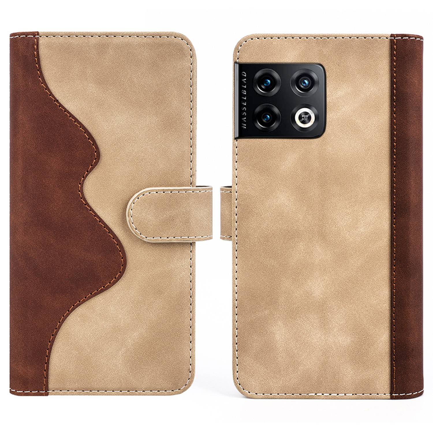 

Für OnePlus 10 Pro Anti-drop Schockdely Protective Cover Flip Leder Häuse Farbspleiß Ständer Brieftaschen-smartphone-kartonhalter - Gelb, OnePlus 10 Pro 5G