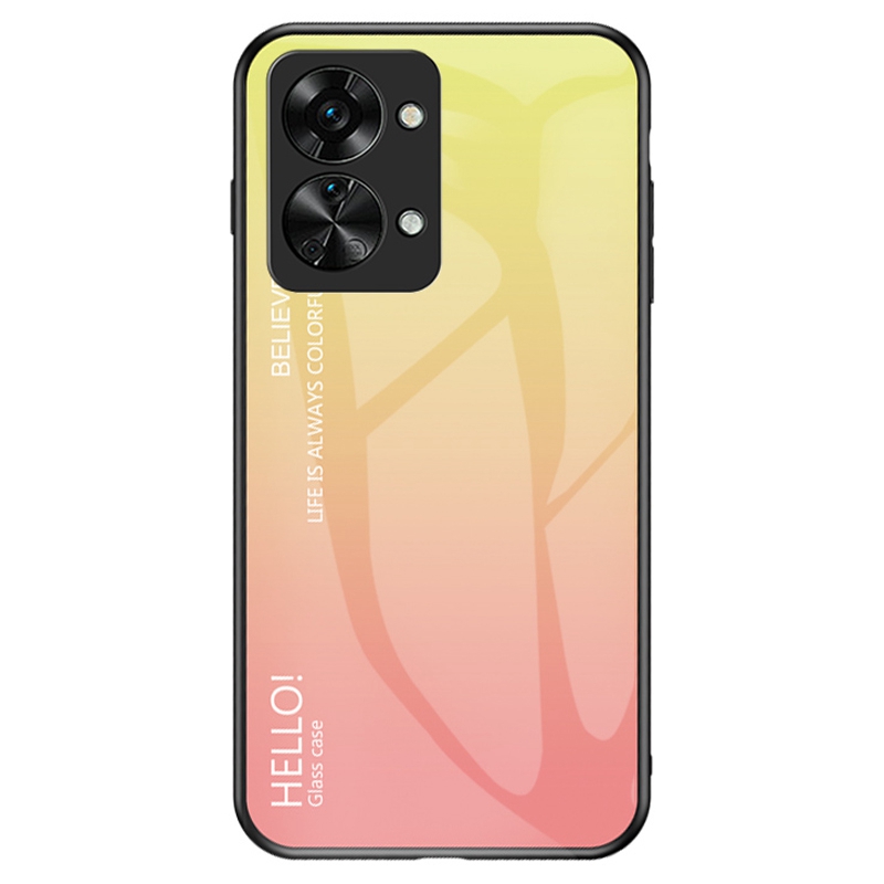 

Für OnePlus Nord 2T 5G Schockfeste Farbfarbhülle Hartpc Soft TPU Rahmenabdeckung Protektor - Gradientengelb, OnePlus Nord 2T 5G