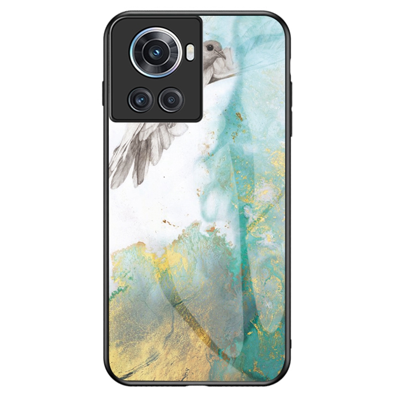 

Für OnePlus Ace 5G Marmormuster Anti-fall Tempered Glass + PC Back TPU Frame Hybrid Telefonabdeckung Shell - Fliegender Taube Marmor, OnePlus Ace 5G