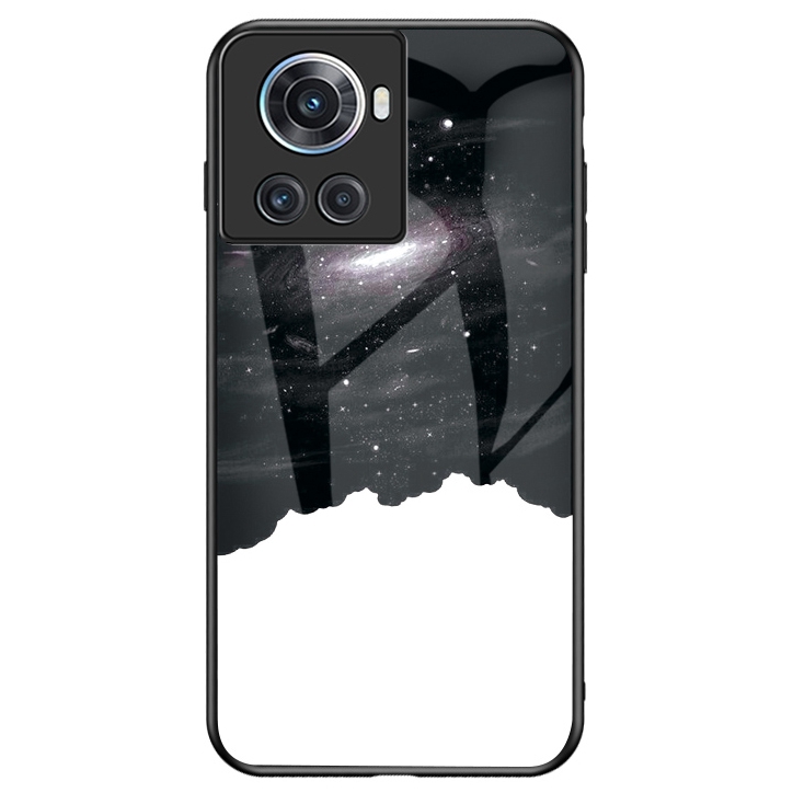 

Für OnePlus Ace 5G Sternenhimmelmuster Design Temperierte Glas Hülle Hartes PC Soft TPU Anti-scratch-schockabdeckung - Kosmischer Sternenhimmel, OnePlus Ace 5G
