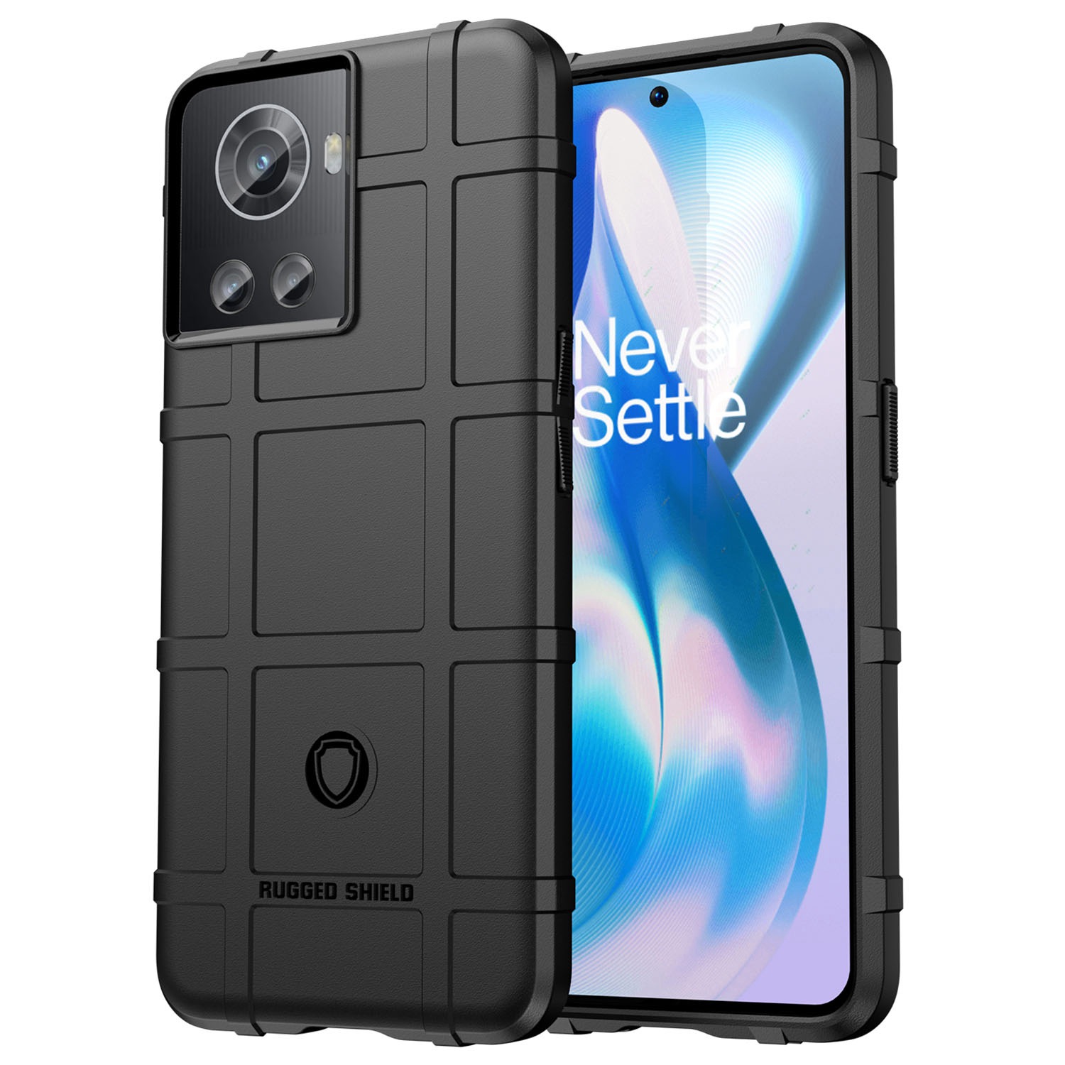 

Für OnePlus Ace 5G/10R 5G Rugged Square Grid Protective Case Verdickte Tpu-stoßabsorption Flexible Abdeckung - Schwarz, OnePlus Ace 5G