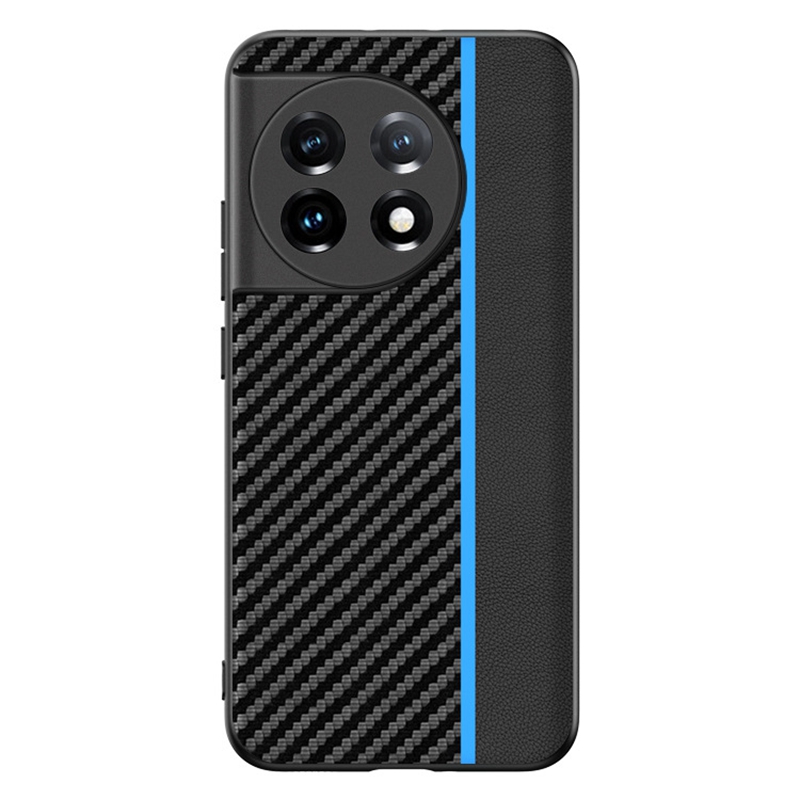 

Für OnePlus 11 5G Anti-rutsch-kohlefaser-textur-telefonhülle Ultra Slim Slim, Schockdes Schutzabdeckung - Schwarz / Blau, OnePlus 11 5G