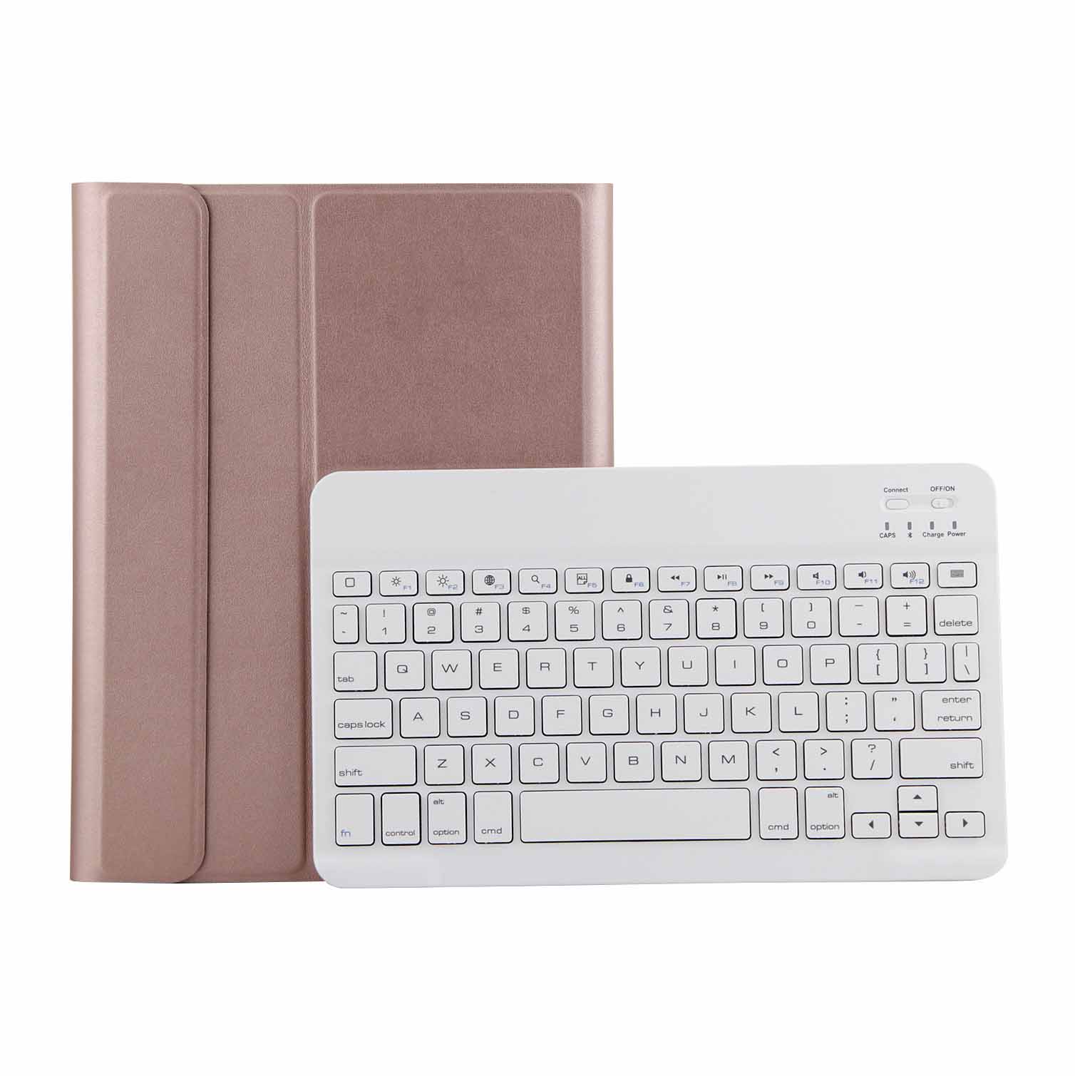 

Съемная Клавиатура Bluetooth Кожаная Крышка Кожи С Слотом Ручка Для IPad 9.7 (2018) / 9,7 (2017) / Pro 9.7 (2016) / Air 2 / Air - Розовое Золото, iPad 9.7-inch (2018)