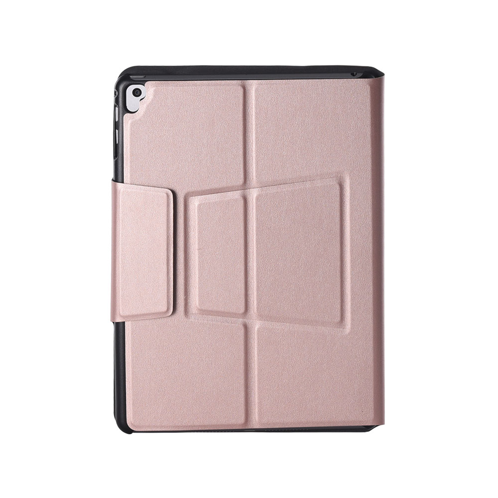 

For iPad 9.7-inch (2018)/9.7-inch (2017)/Pro 9.7/Air 2/Air [Integrated] Bluetooth Keyboard Leather Stand Tablet Case - Rose Gold, iPad 9.7-inch (2018)